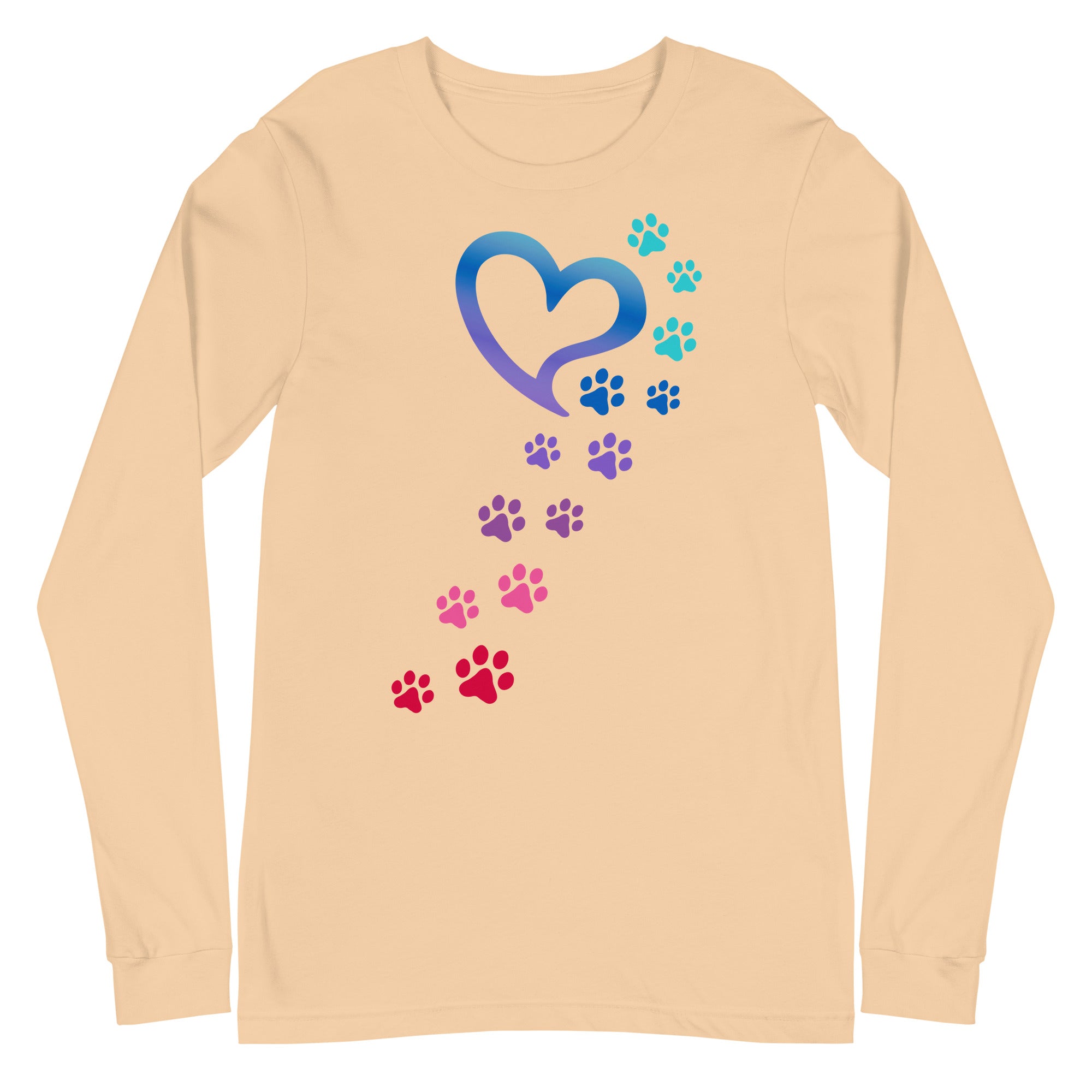 Rainbow Paws To My Heart Long Sleeve Tee、mySite、camillekostekn