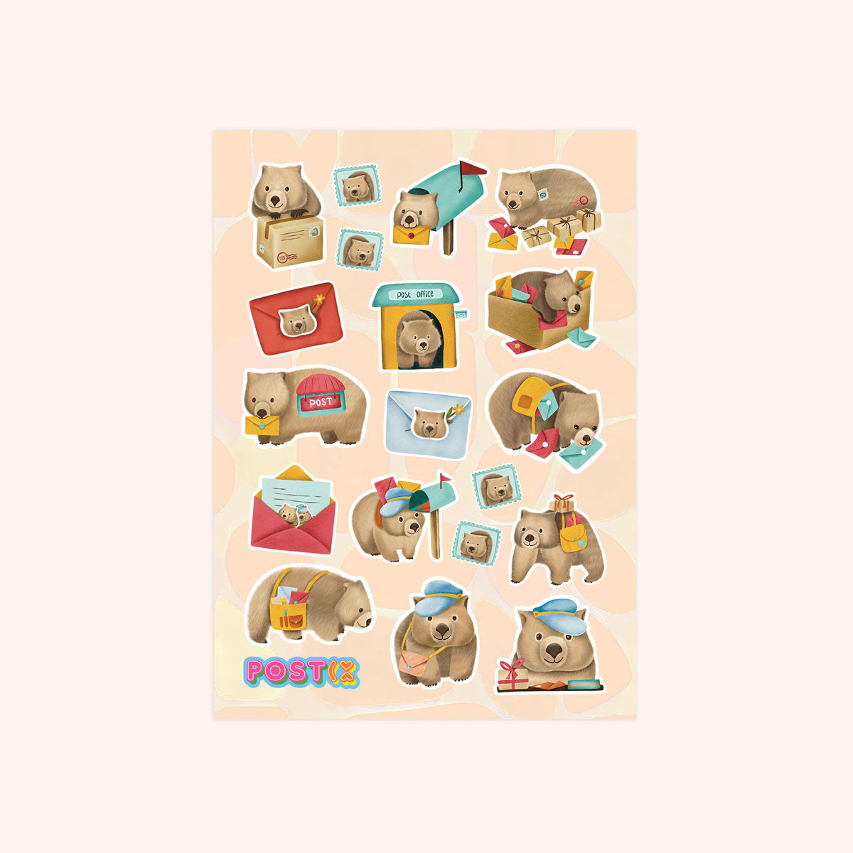  Waddling Wombat Mail A6 Sticker Sheet、mySite、ghnorth