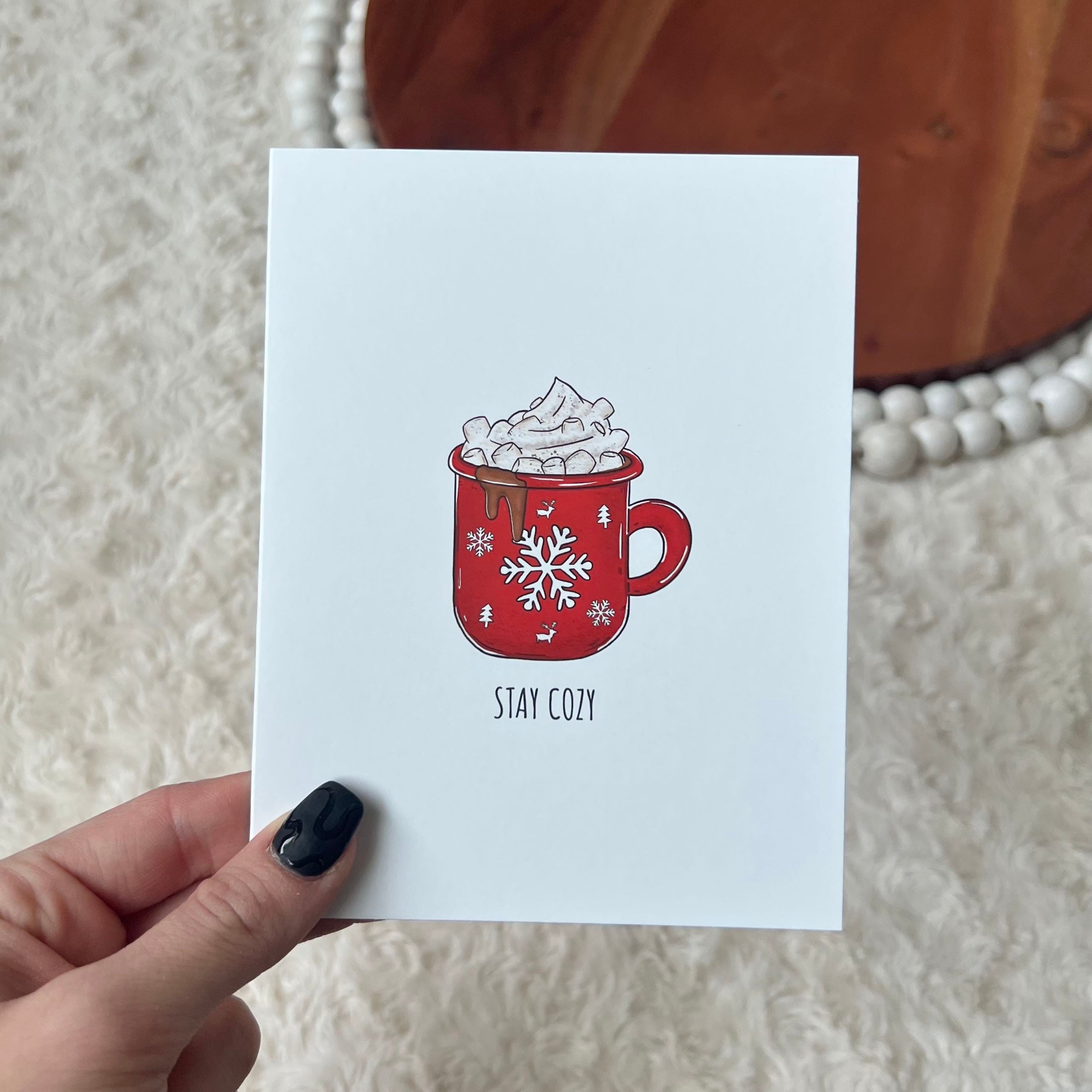  Stay Cozy Mug Holiday Greeting Card、mySite、ghnorth