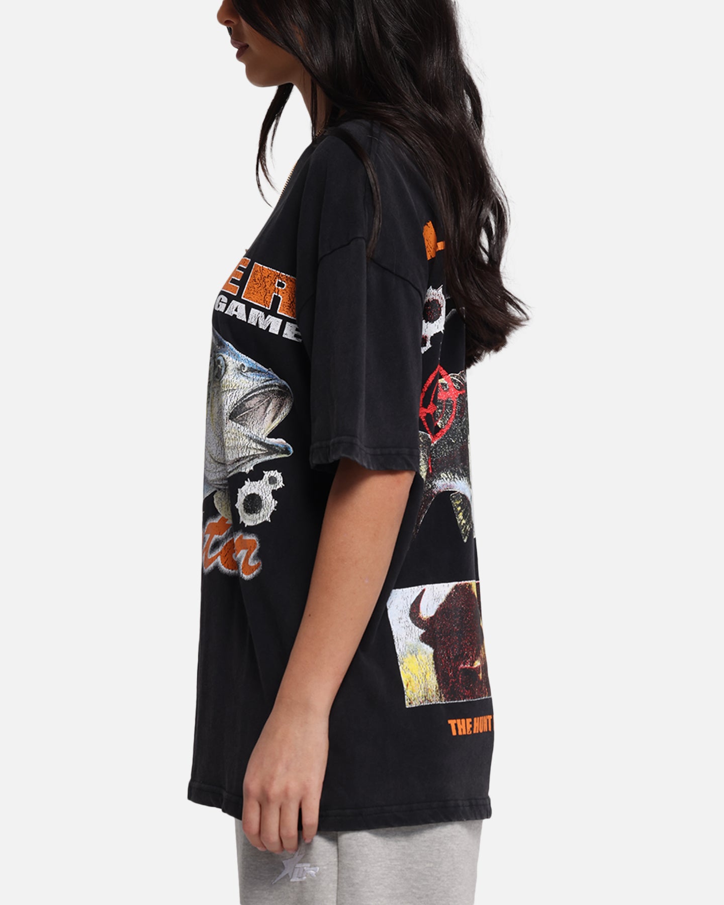 Loiter Big Game T-Shirt Black Acidwash、mySite、zt4zffjzw