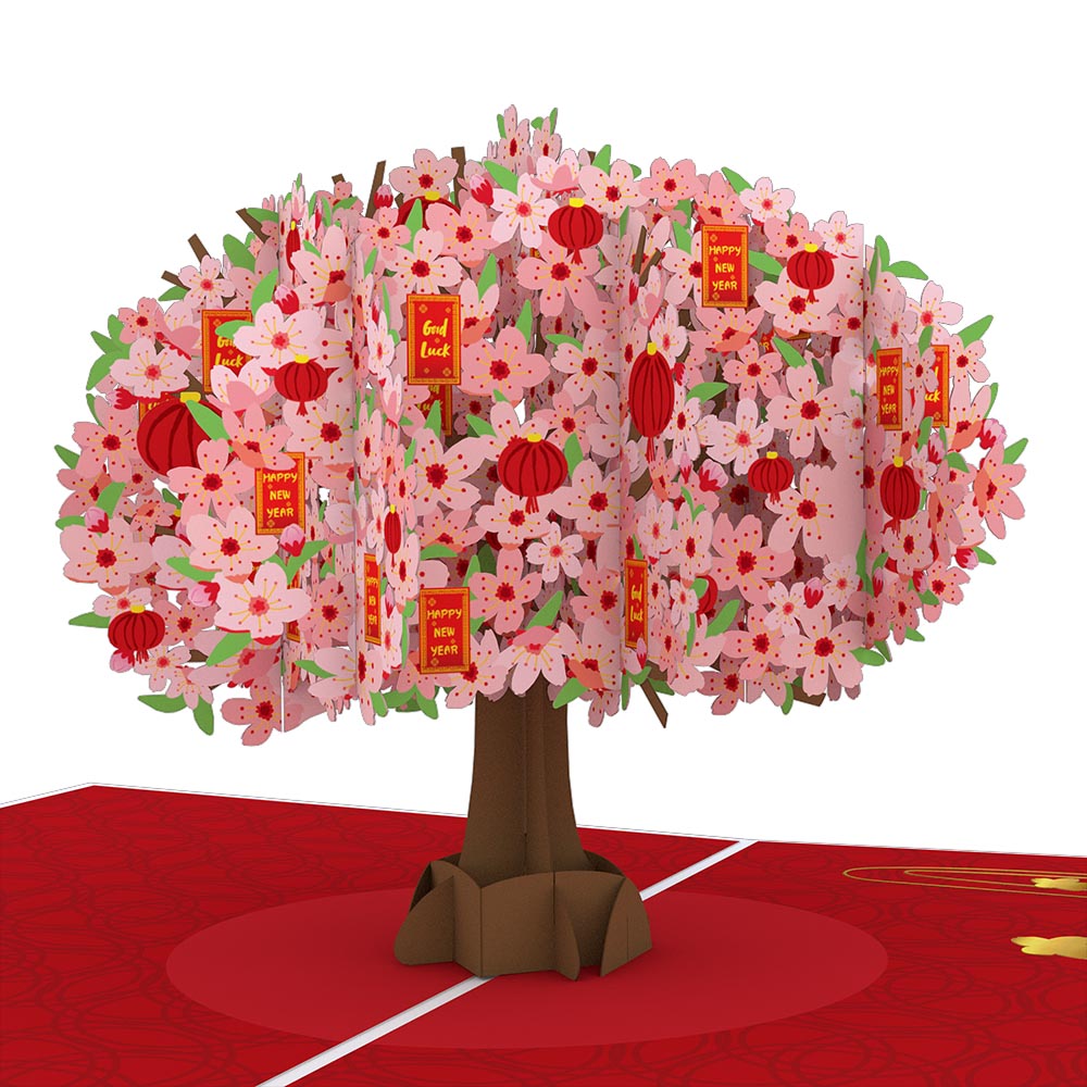 Lunar New Year Cherry Blossom Pop-Up Card、mySite、solidvoid