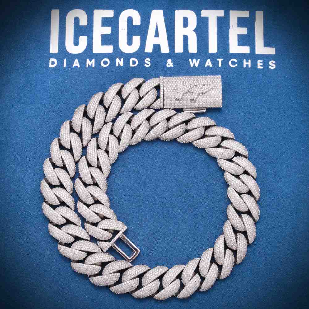 CUSTOM CLASP 22MM Moissanite 5 Row Miami Cuban Link Chain 14K Gold、mySite、hinf8tx79