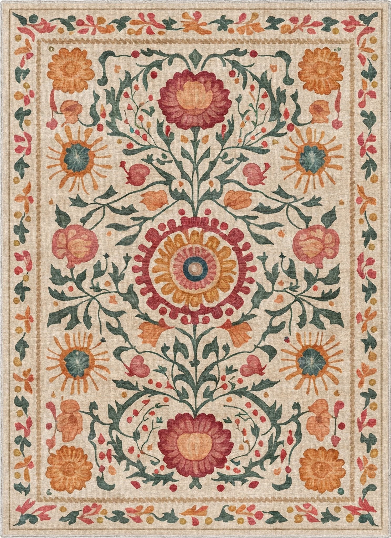 Apollo Botanical Floral Rug for Living Room, Dining Room, Bedroom and Kitchen、mySite、gigharbornorthrealestate