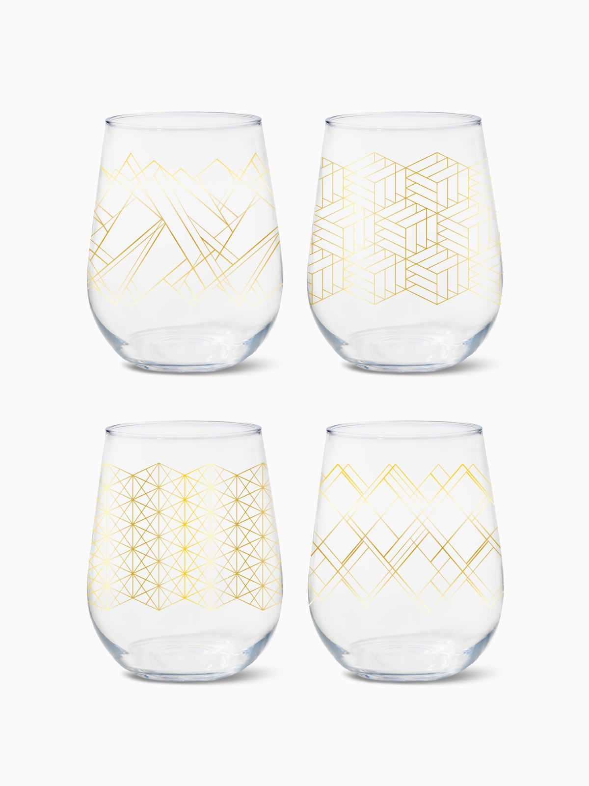 Linear Gold - RESERVE 16oz Stemless Wine Tritan Copolyester Glass、mySite、camillekostekn