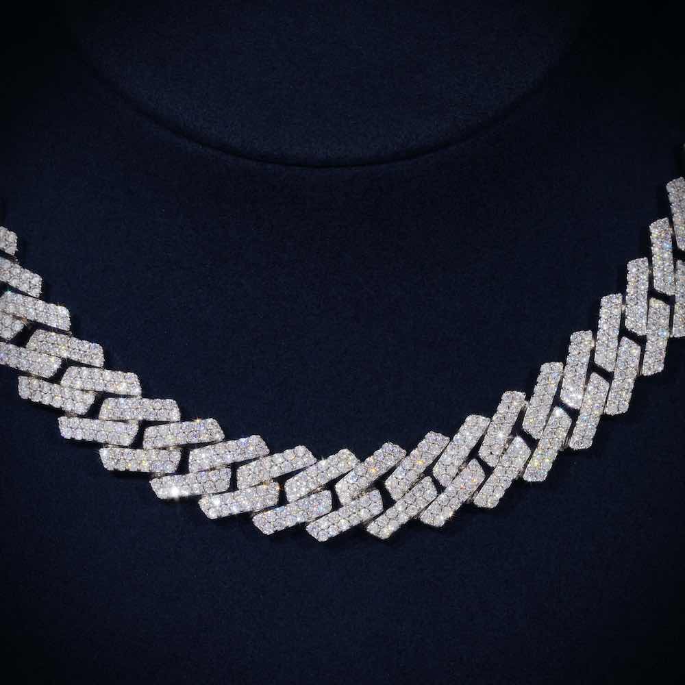 2-Row 15MM Moissanite Cuban Link Chain 14K Gold、mySite、hinf8tx79