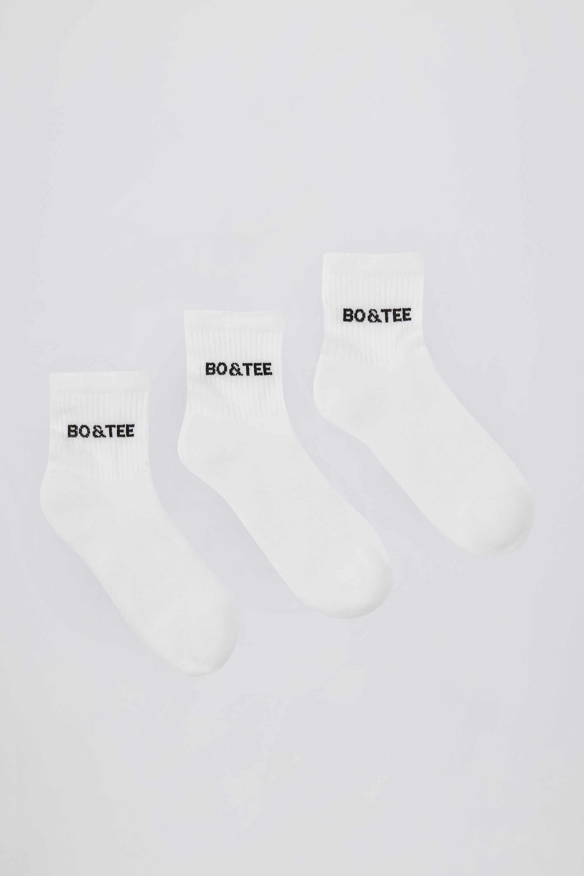 Ribbed Half-Crew Sock Bundle in White、mySite、solidvoid