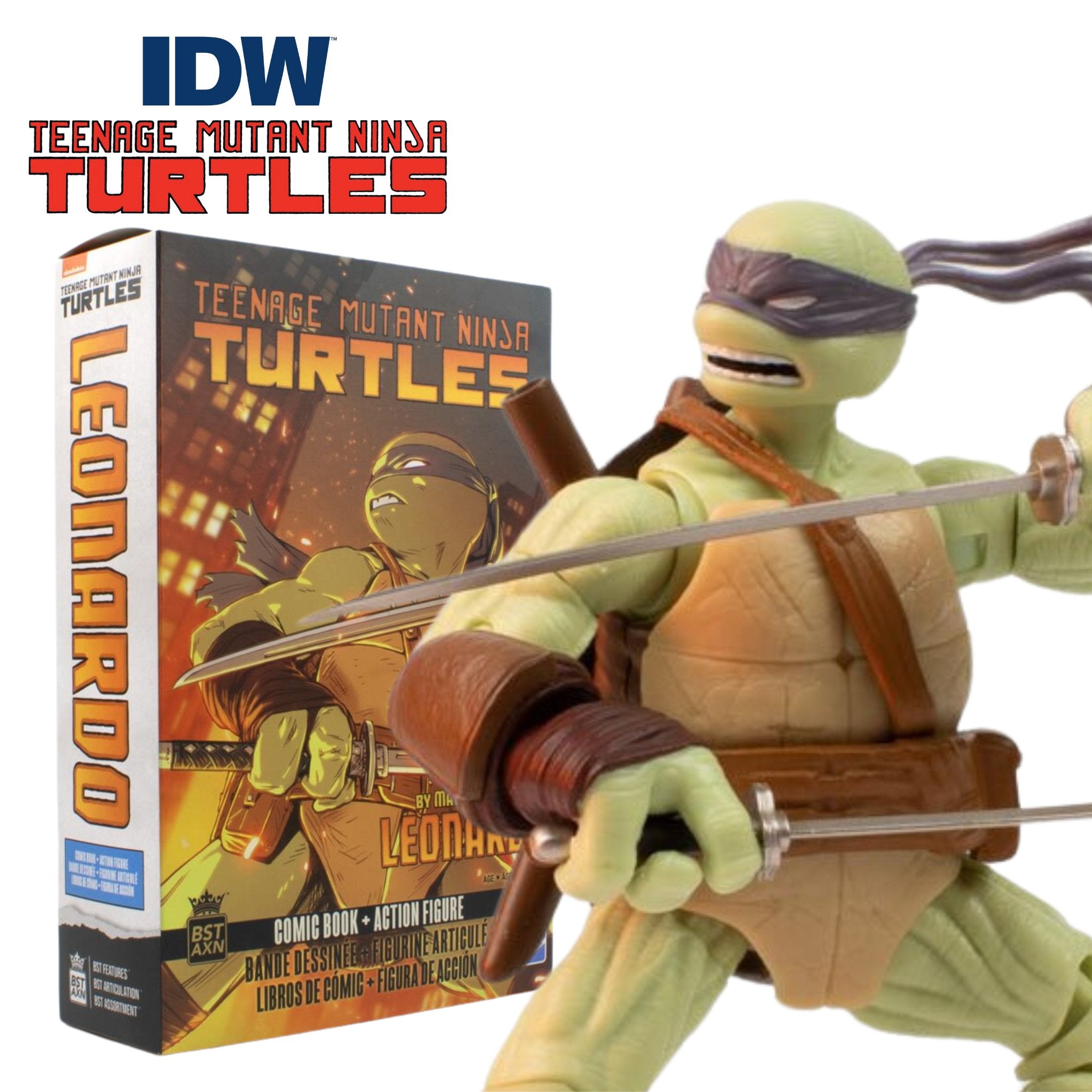 Teenage Mutant Ninja Turtles BST AXN IDW Leonardo (Figure and Comic Set)、mySite、hgirdovlk
