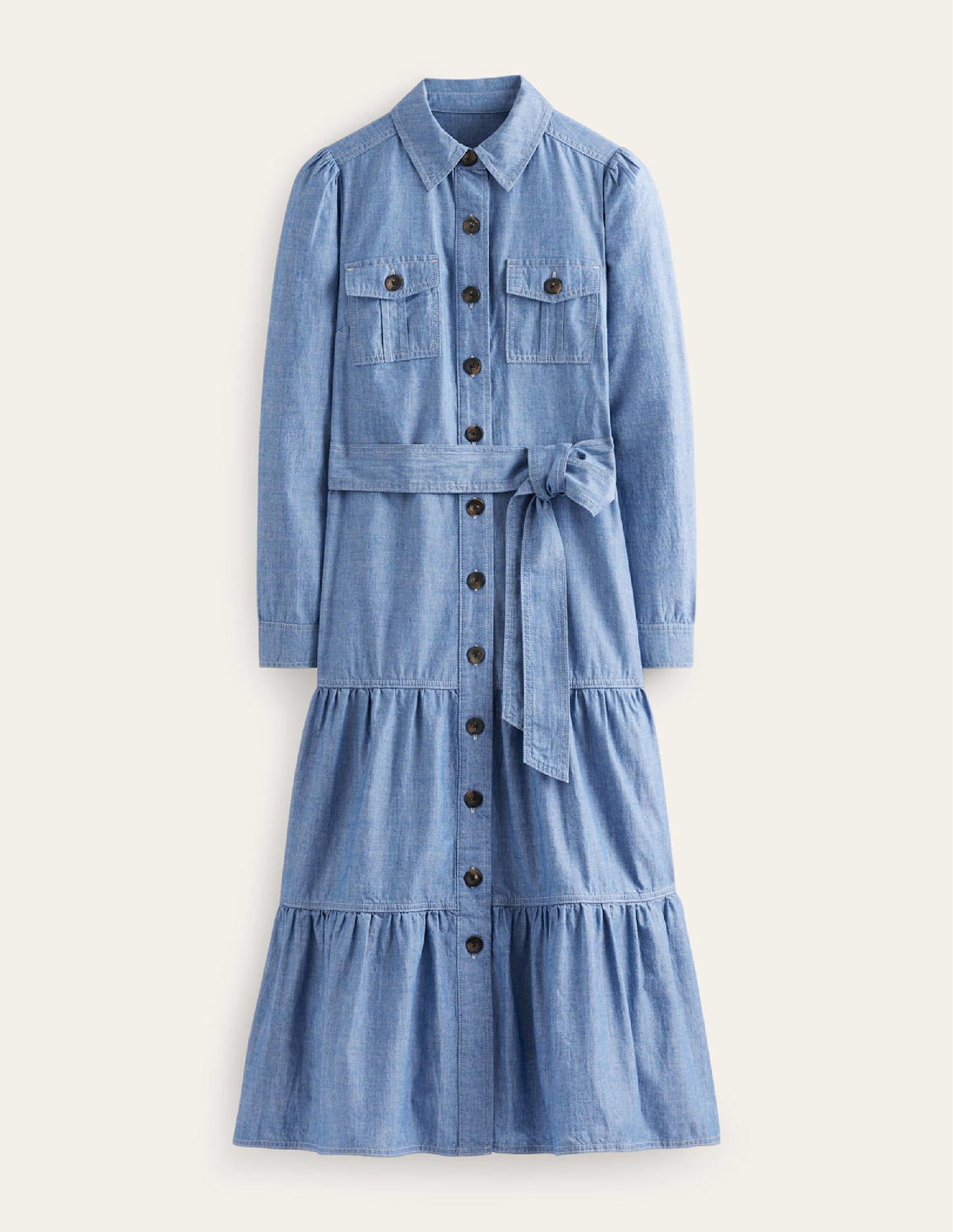  Lily Chambray Midi Shirt Dress-Chambray、mySite、ashleygrahame