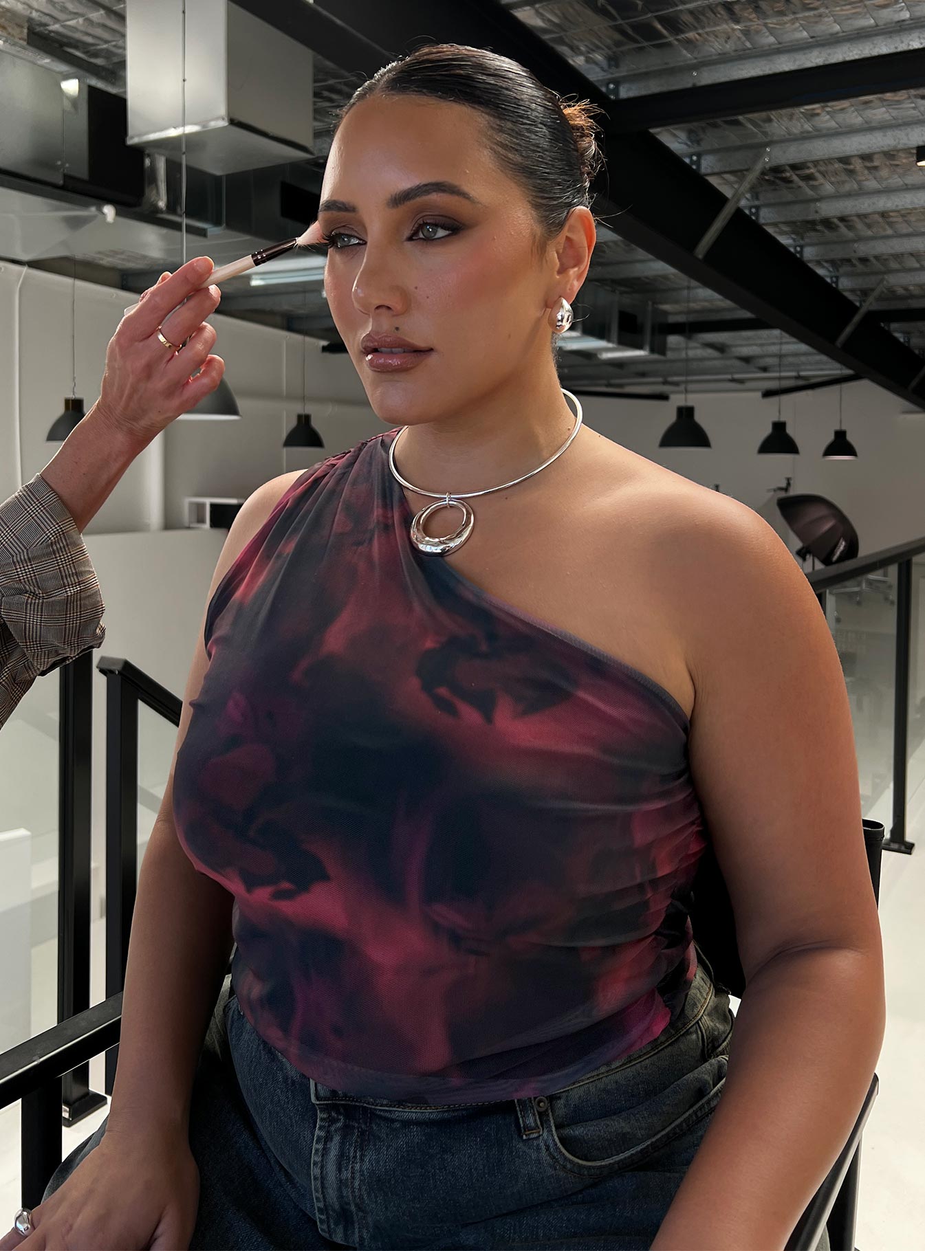 Annem One Shoulder Top Black / Red Curve、mySite、solidvoid