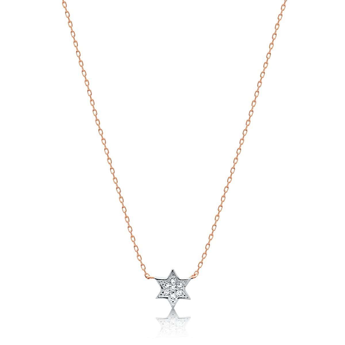 Petite Diamond Jewish Star Necklace in 14k Yellow Gold、mySite、topwebapps