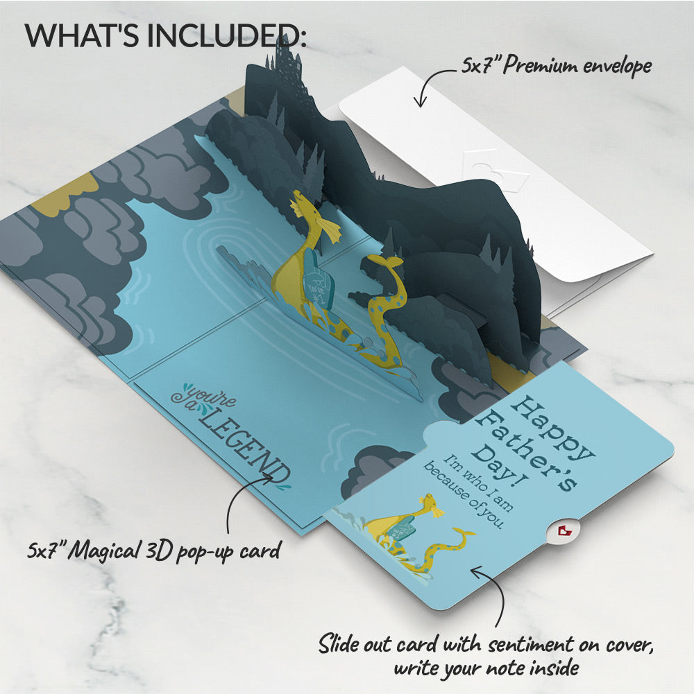 Dad You're a Legend Loch Ness Monster Father's Day Pop-Up Card and Sentiment Set、mySite、solidvoid