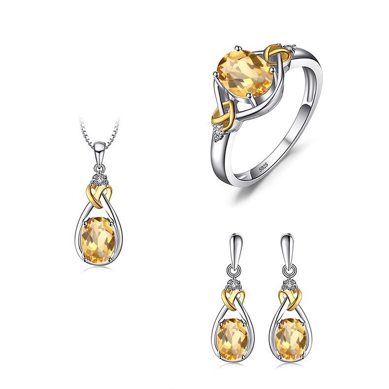 Celtic Love Knot Jewelry SET-Diamonds & REAL Gemstones in Sterling Silver、mySite、g9winljtr