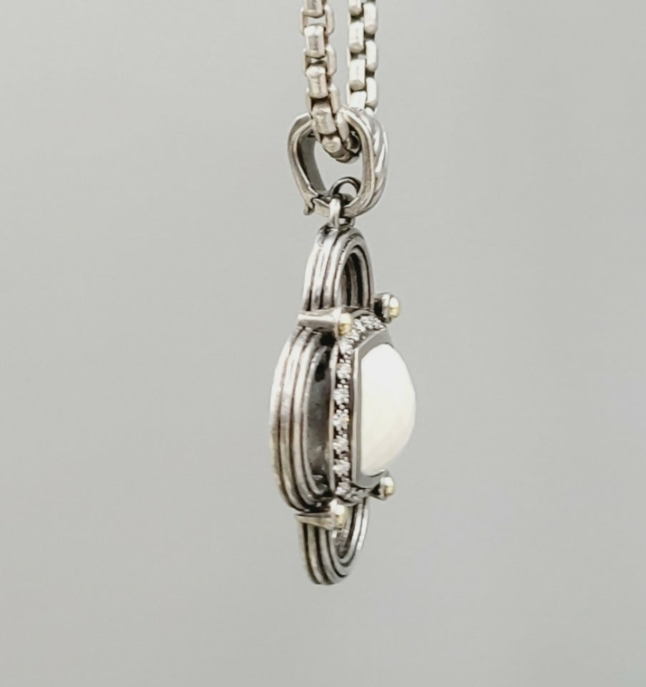 David Yurman Renaissance White Agate Diamond & Gold Pendant、mySite、hinf8tx79