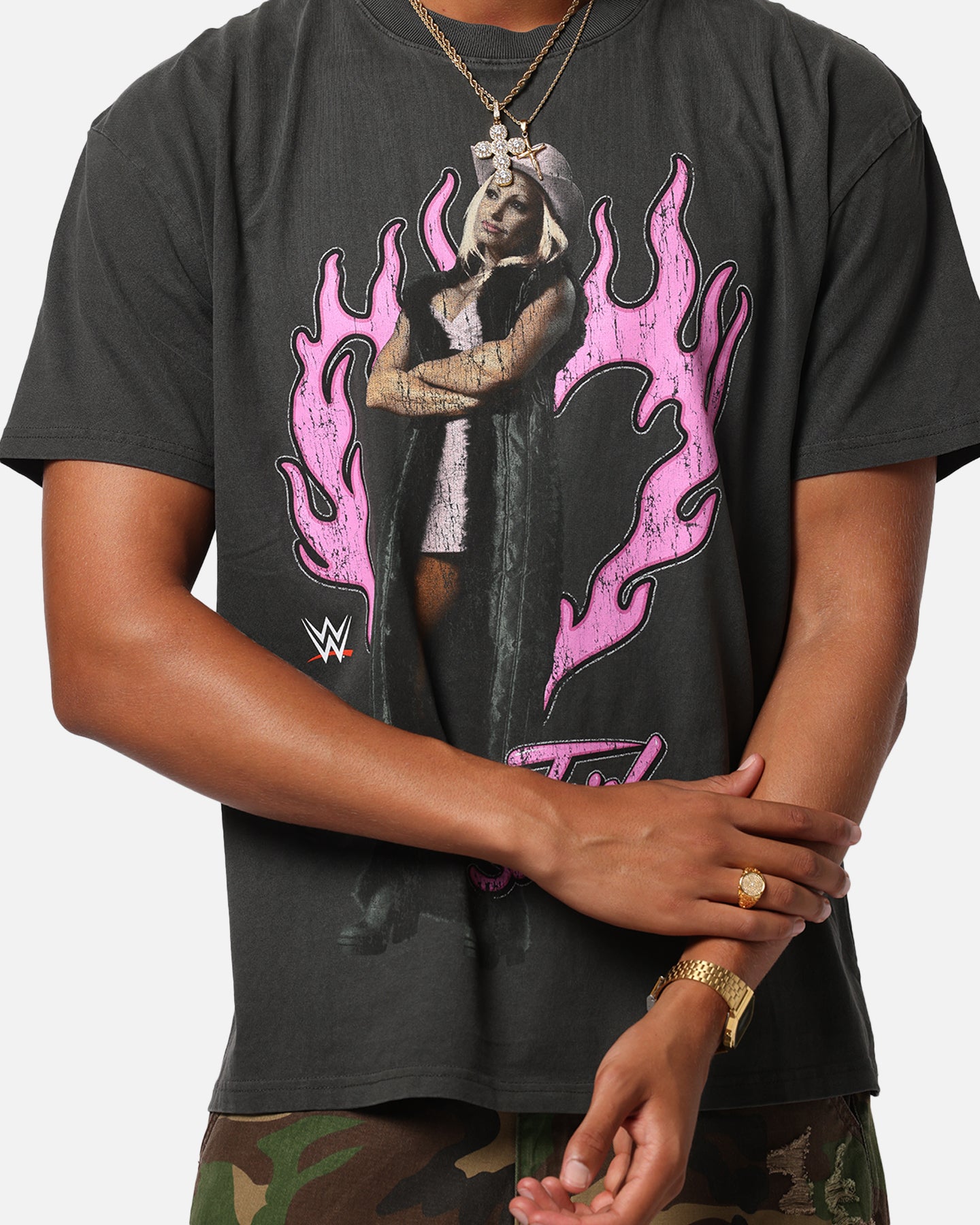 Culture Kings X WWE Trish Stratus Wrestlemania XLI Heavy T-Shirt Black Wash、mySite、zt4zffjzw