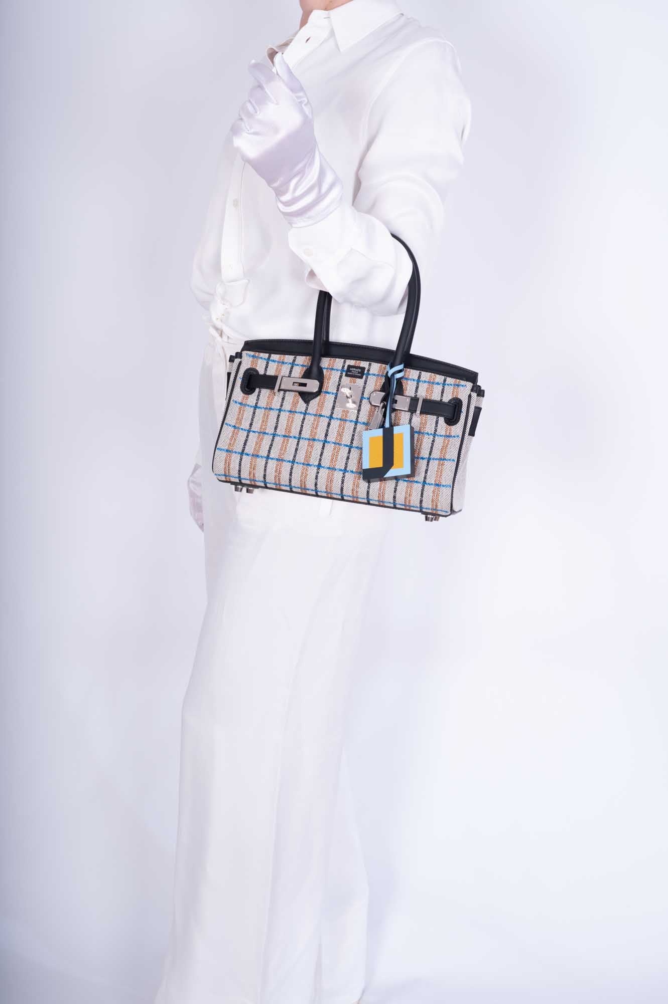 Hermès Birkin Shoulder Light 29 in Black Evercolor and Embroidered Toile Palladium Hardware、mySite、garminoutage.com