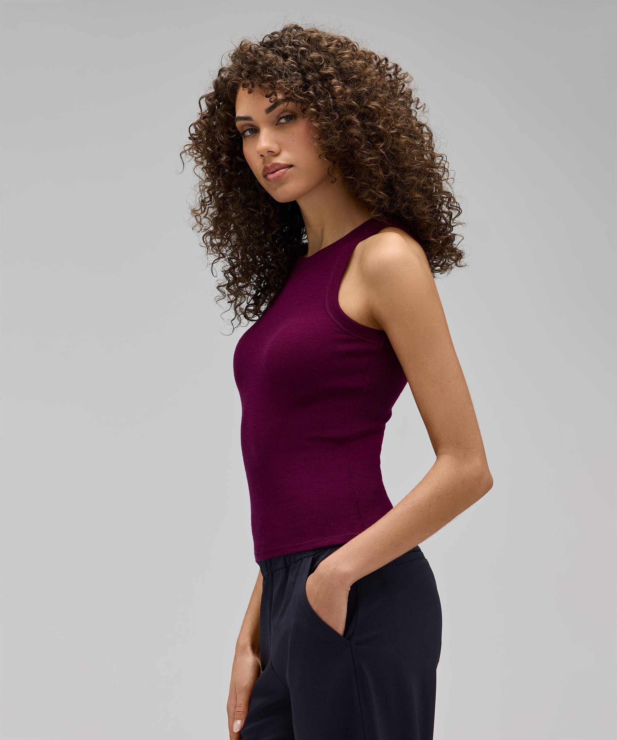 Women's Merino Ribbed Racer Tank、mySite、noshort