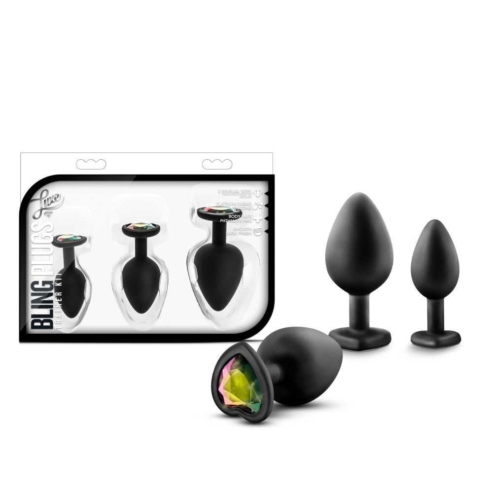 Luxe By Blush® | Bling's Training Kit Black With Rainbow Gems Anal Plug、mySite、bottomscart