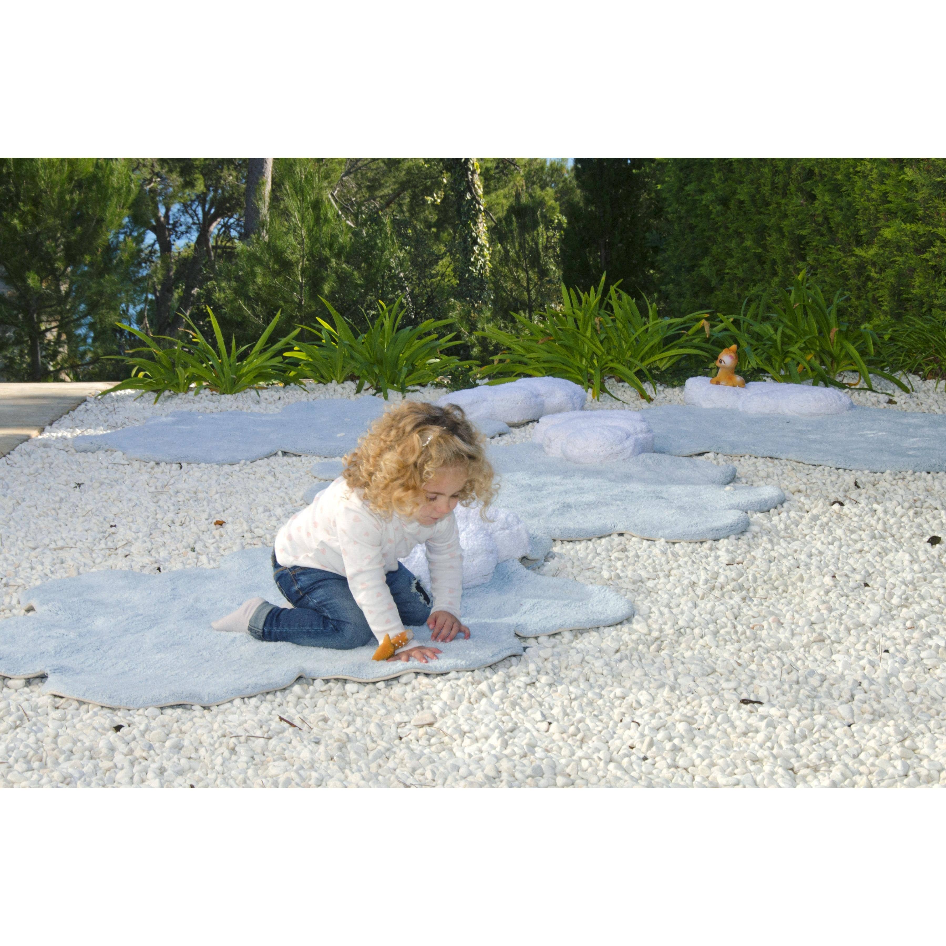 Puffy Dream Blue Machine Washable Nursery Baby Area Rug、mySite、gigharbornorthrealestate