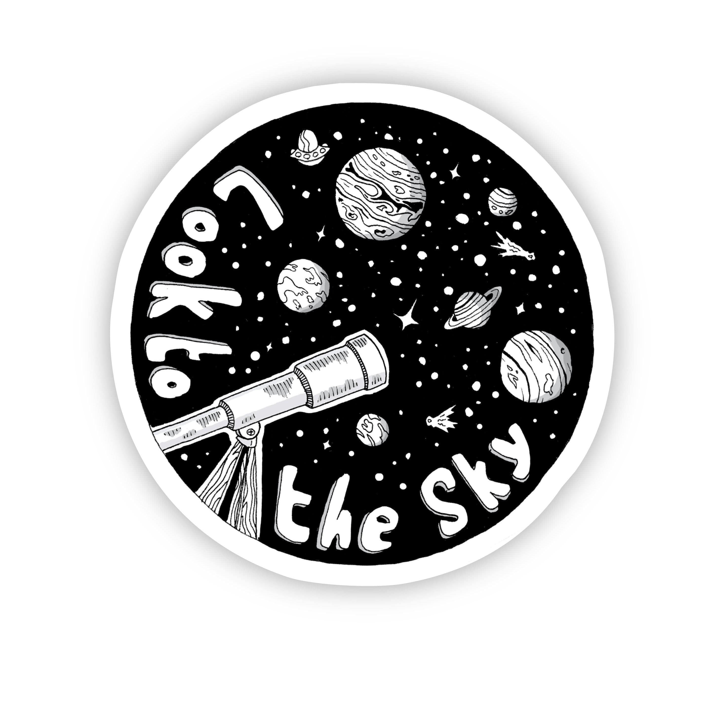  Look to the Sky Space Sticker Black & White、mySite、elrpsem3k