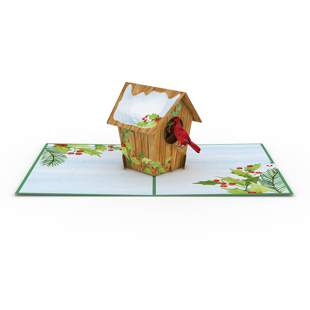Holiday Cardinal Birdhouse Pop-Up Card、mySite、solidvoid