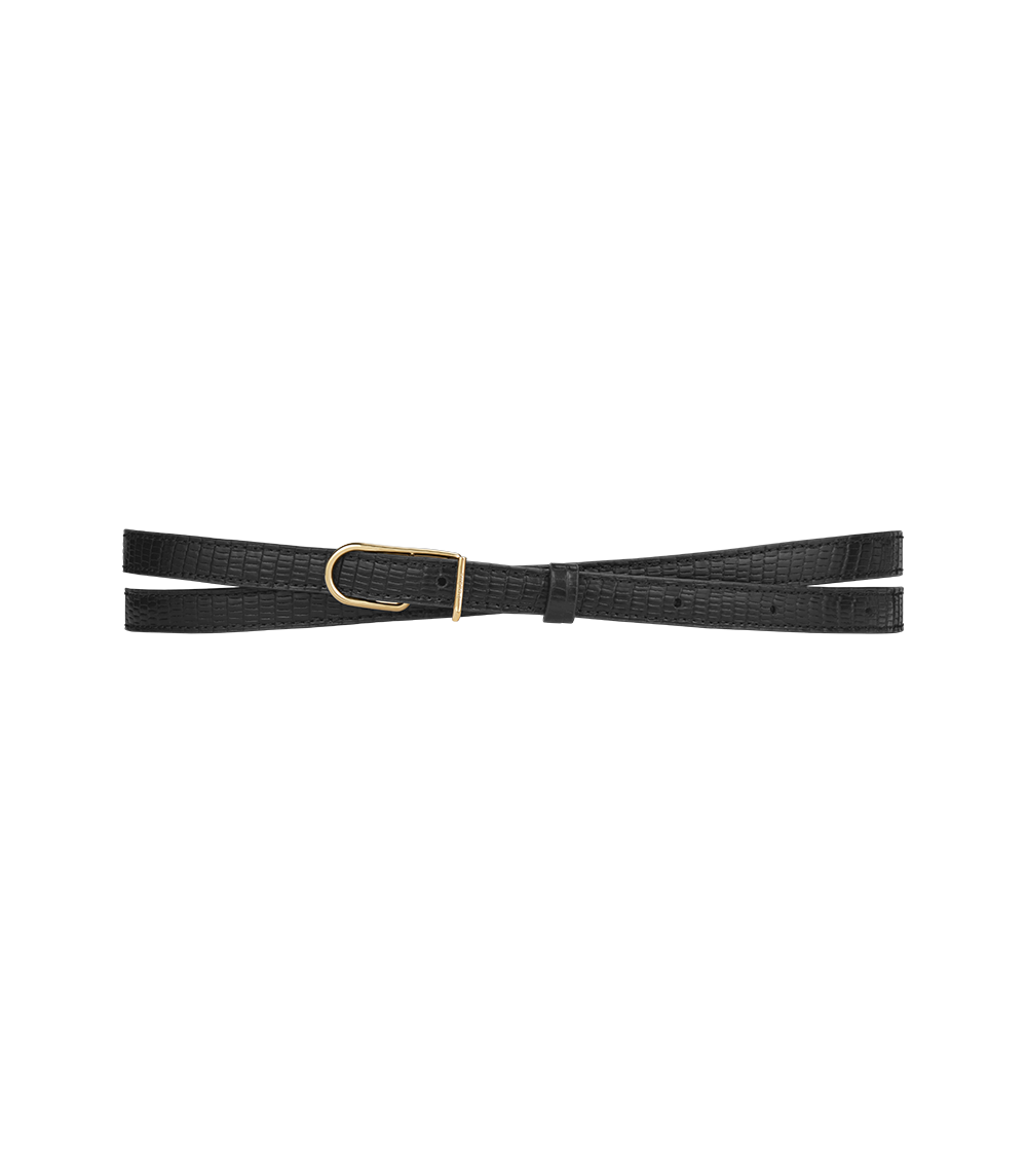 Ceinture Fine Umi - Noir L茅zard、mySite、camillekostekn
