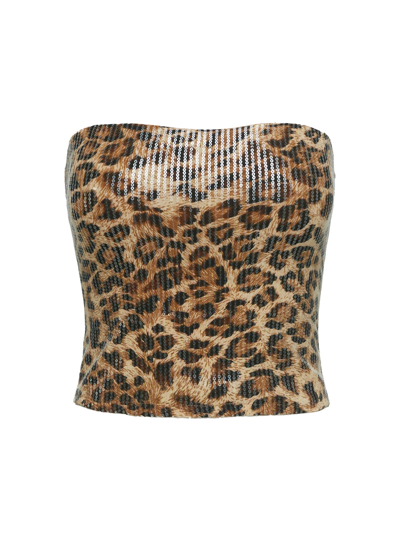 Learn To Fly Strapless Sequin Top Leopard、mySite、solidvoid