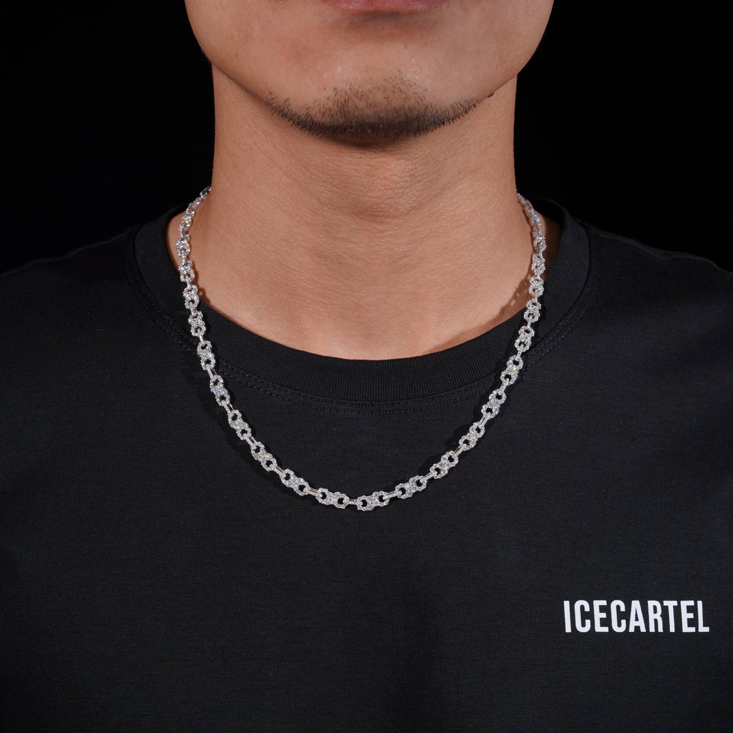 6MM Moissanite Clustered Infinity Link Chain 14K Gold、mySite、hinf8tx79