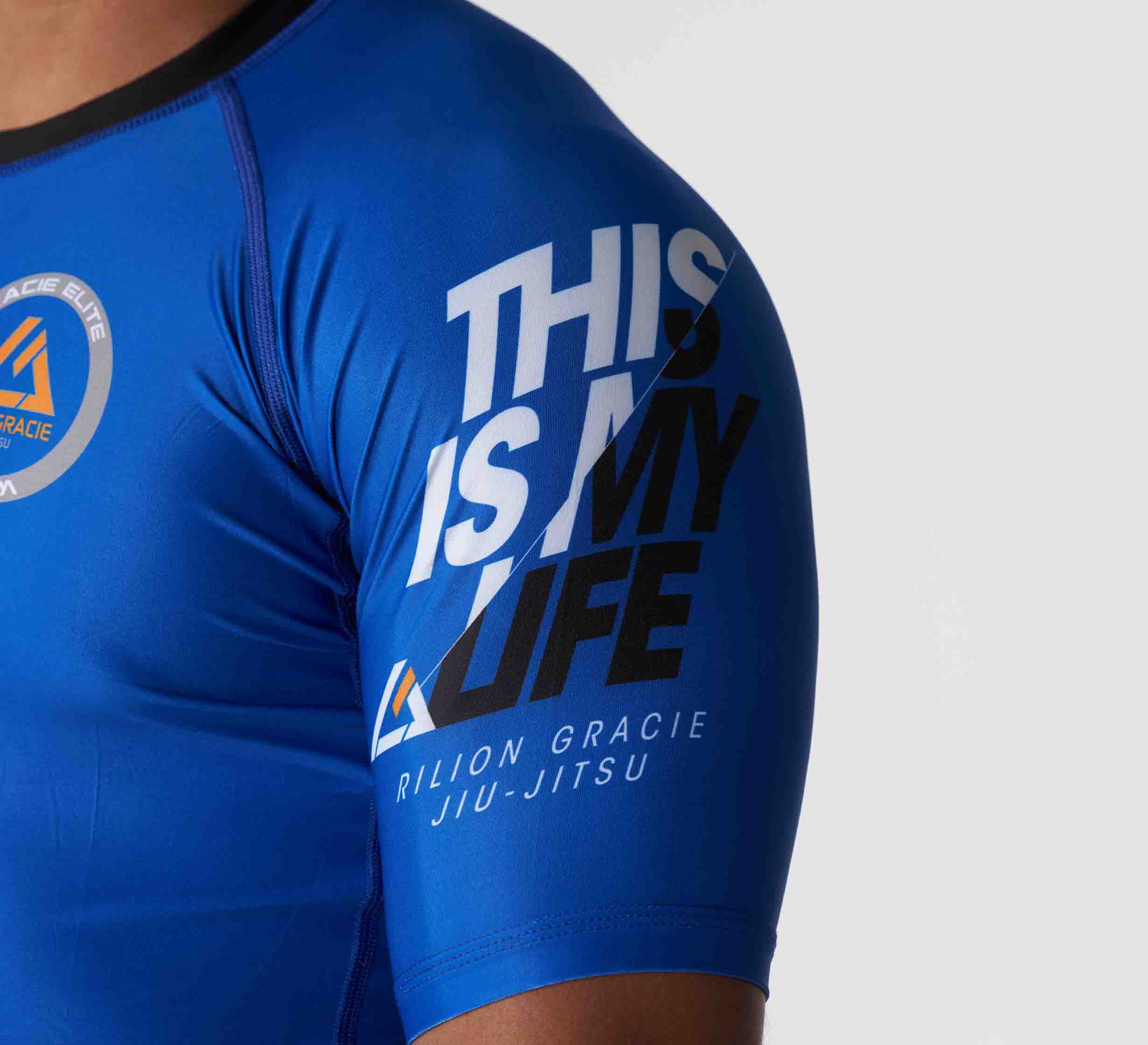 Rilion Gracie Ranked Short Sleeve Rashguard Blue、mySite、gigharbornorthrealestate