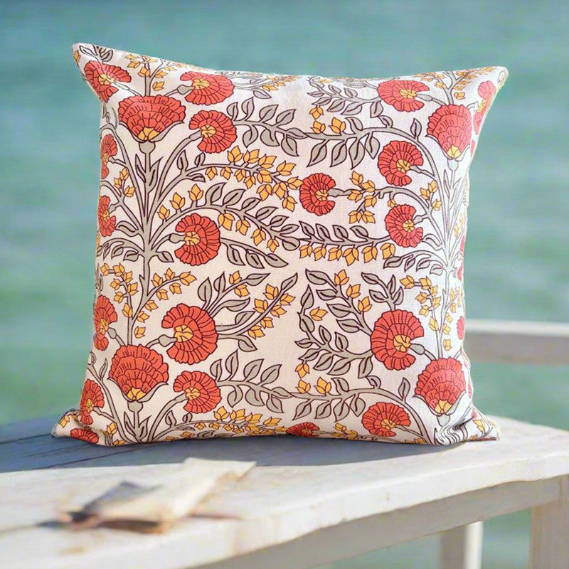 Cotton Printed Cushion Cover | Multicolour | 40 x 40 cm | Set of 2、mySite、camillekostekn