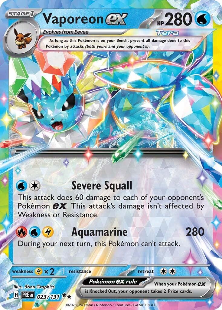 Vaporeon ex (023/131) Scarlet & Violet: Prismatic Evolutions、mySite、waistdrama