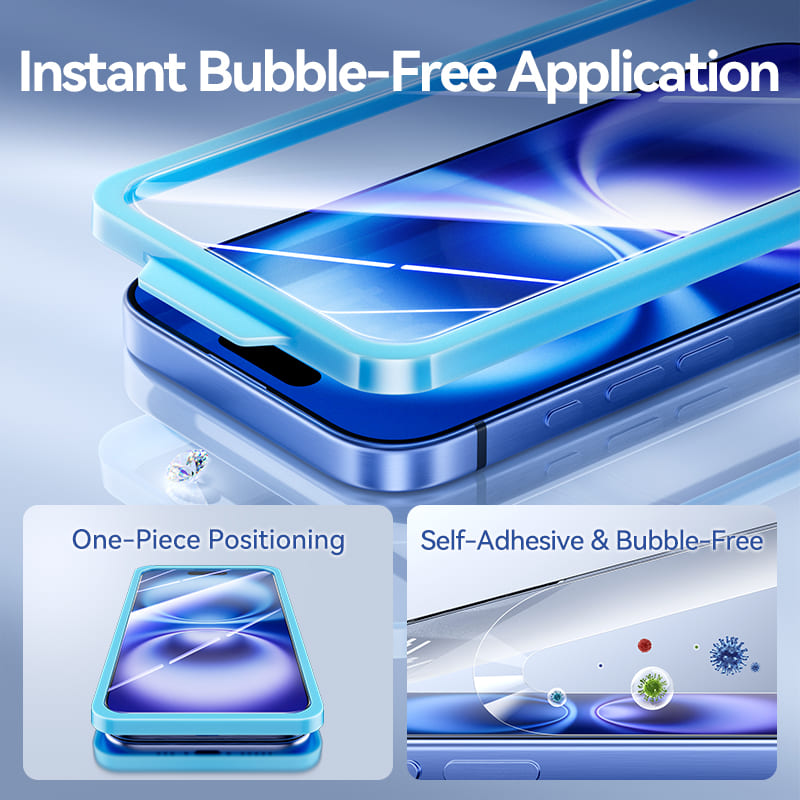 Vention HD Tempered Glass Screen Protector for iPhone 15 with Easy-Installation Tool、mySite、fannypackpong