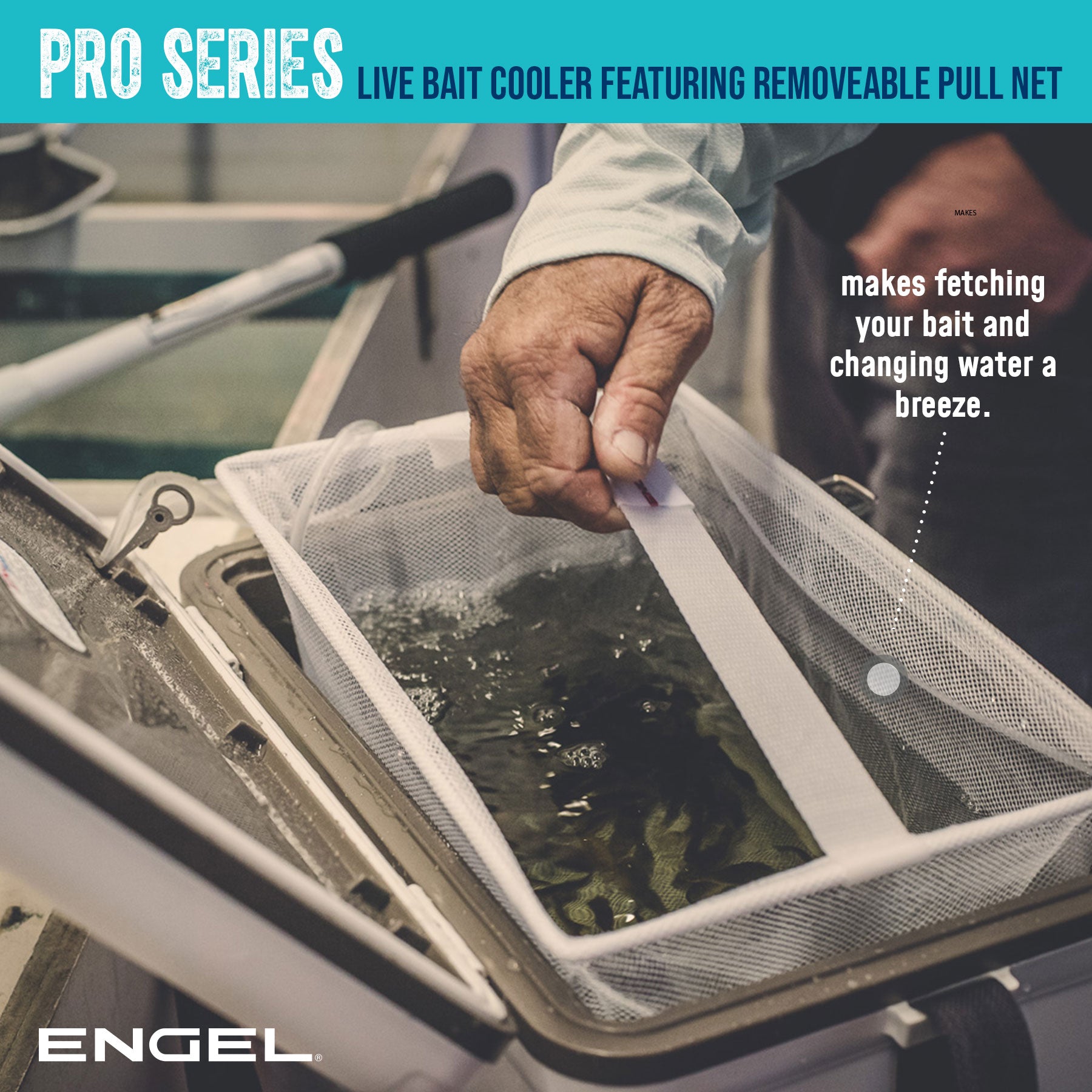 Engel 13Qt Live bait Pro Cooler with AP3 Rechargeable Aerator & Stainless Hardware、mySite、noshort