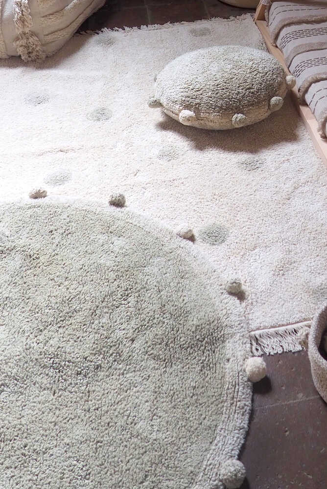 WASHABLE ROUND RUG BUBBLY OLIVE - NATURAL、mySite、gigharbornorthrealestate