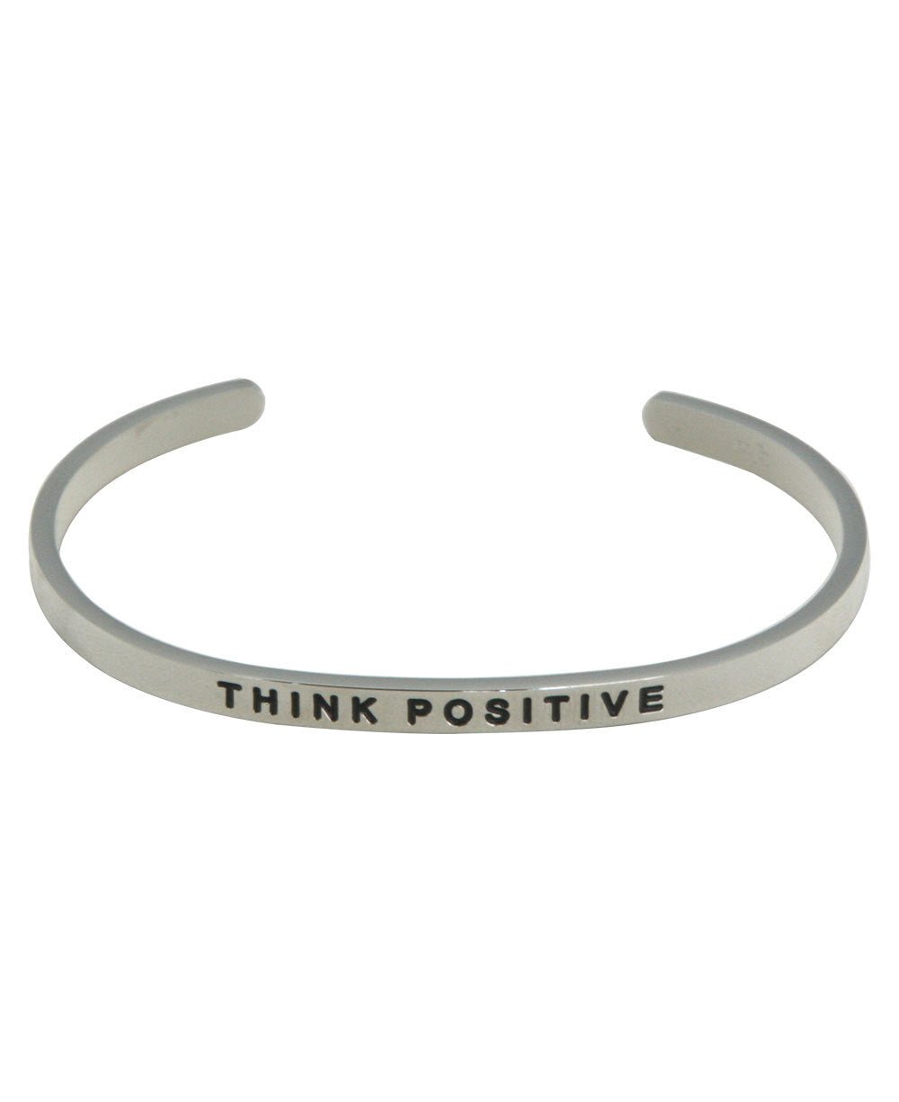 Engraved Cuff Bracelet, Think Positive、mySite、topwebapps