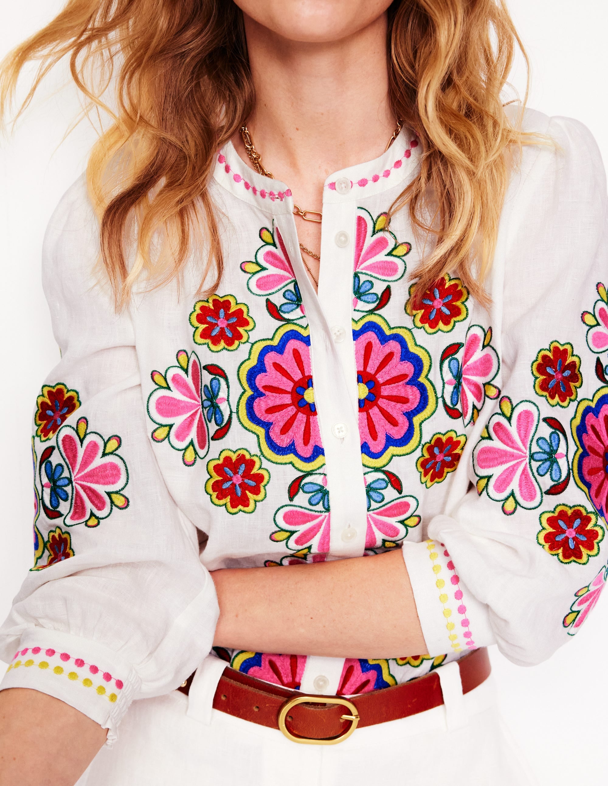  Alicia Linen Top-White, Floral Embroidery、mySite、ashleygrahame