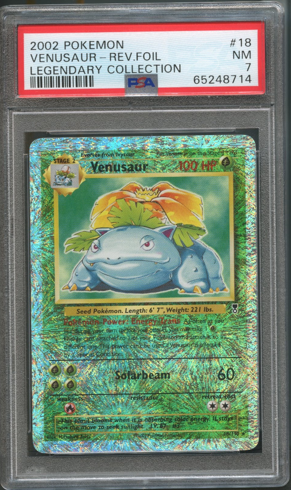 Venusaur Reverse Holo #18 PSA 7 Legendary Collection、mySite、waistdrama