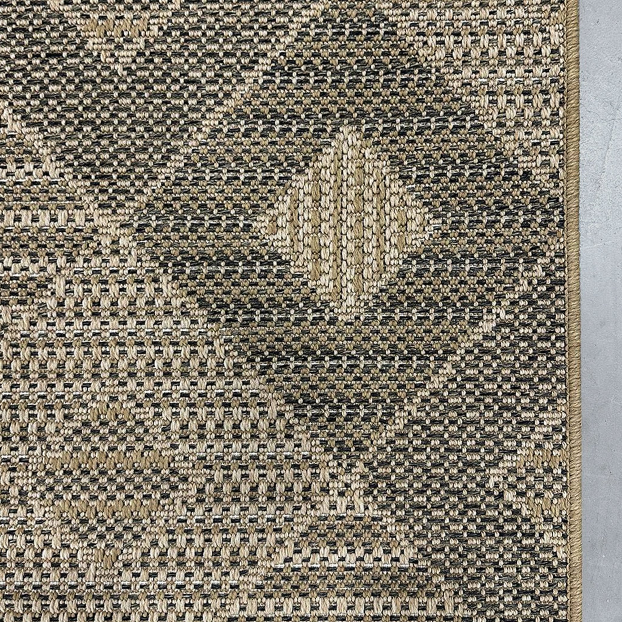 Heritage Diamond Pattern Indoor Outdoor Natural Brown Textured Rug AL-272、mySite、gigharbornorthrealestate