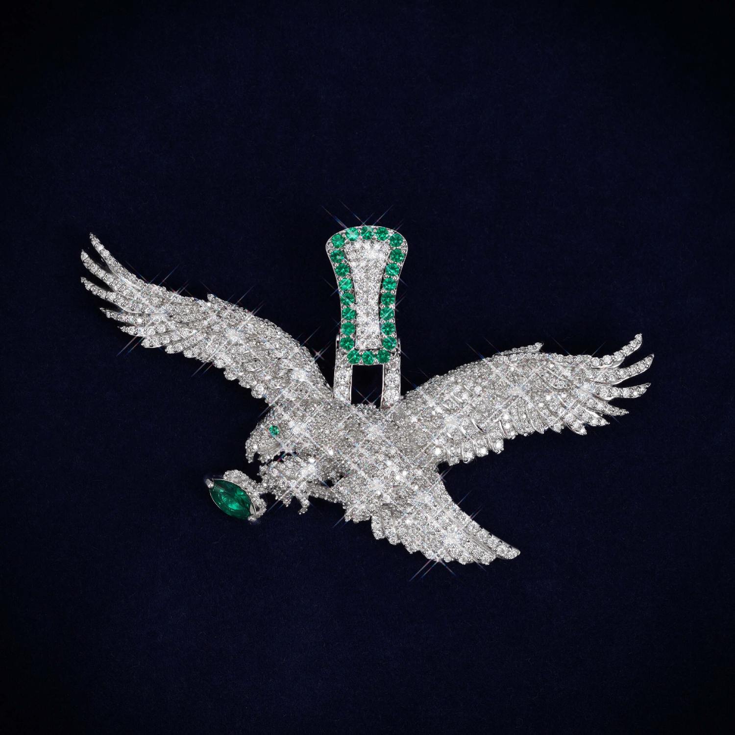 EAGLE Custom Moissanite Pendant 14K Gold、mySite、hinf8tx79