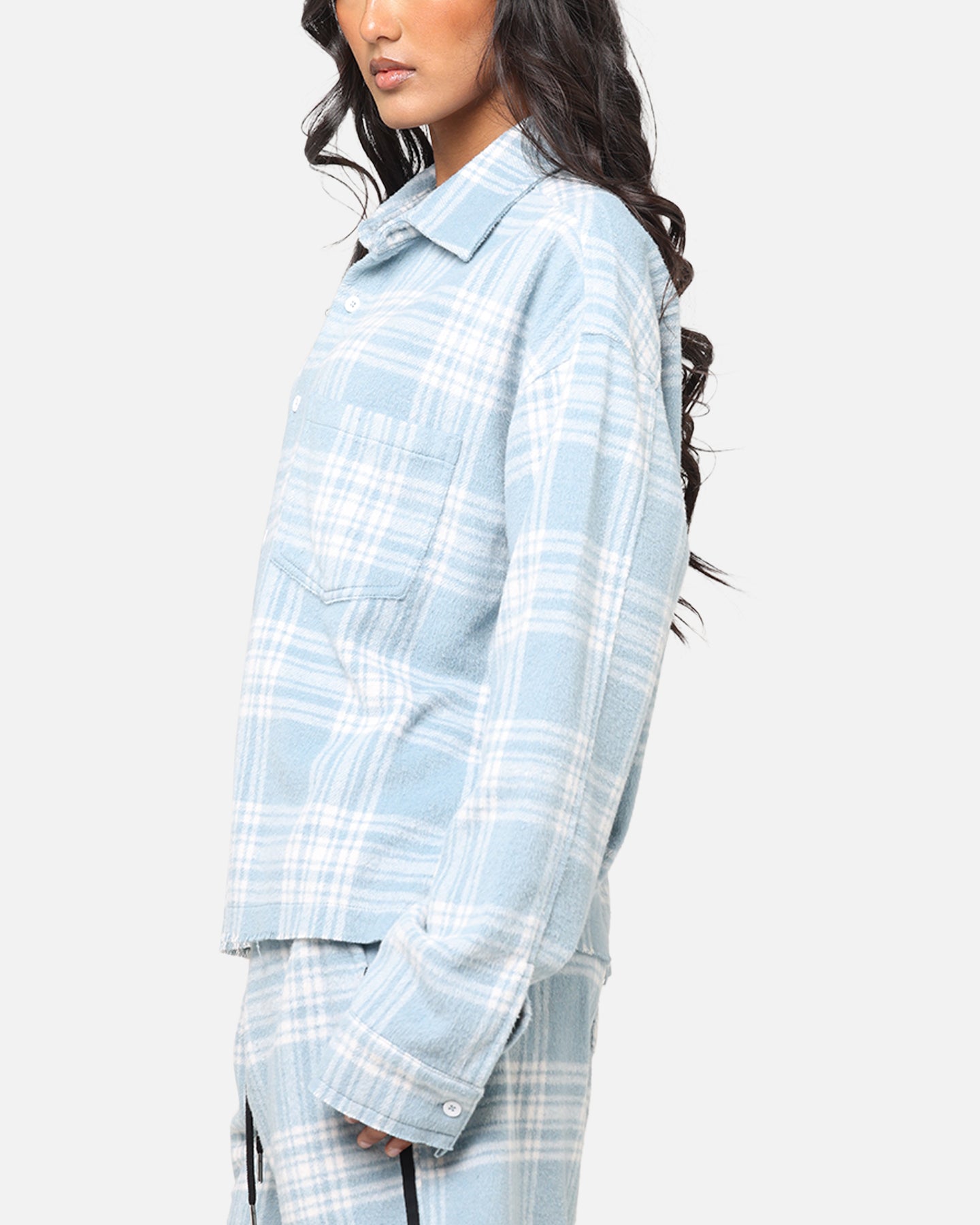 XXIII Plaid Long Sleeve Overshirt Blue、mySite、zt4zffjzw