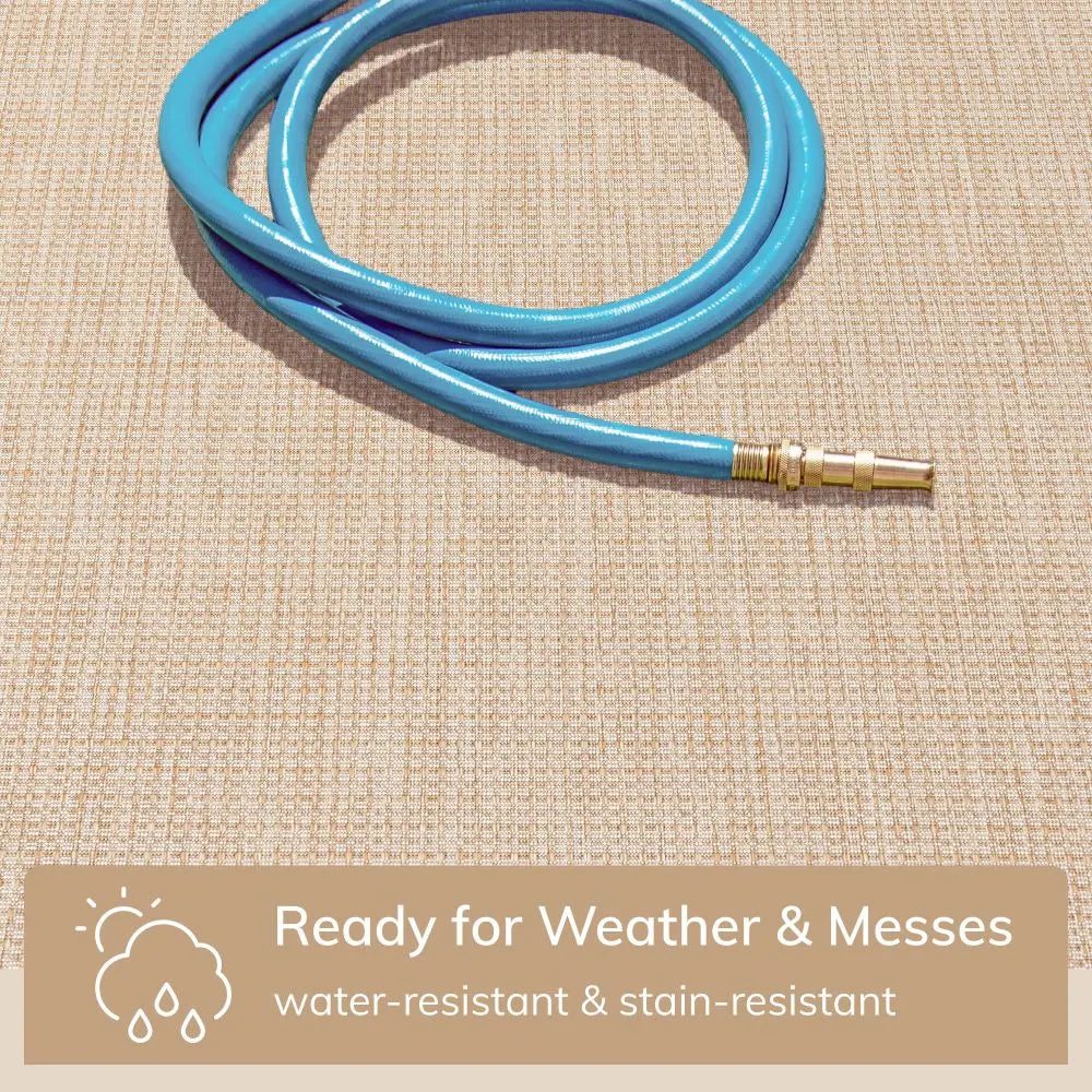 Odin Solid & Striped Border Indoor Outdoor Taupe Flatweave Rug、mySite、gigharbornorthrealestate