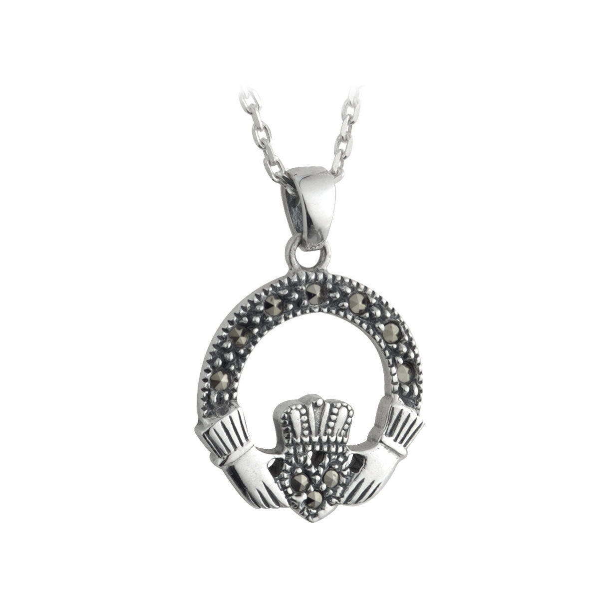 Silver Marcasite Small Claddagh Pendant、mySite、botmansion