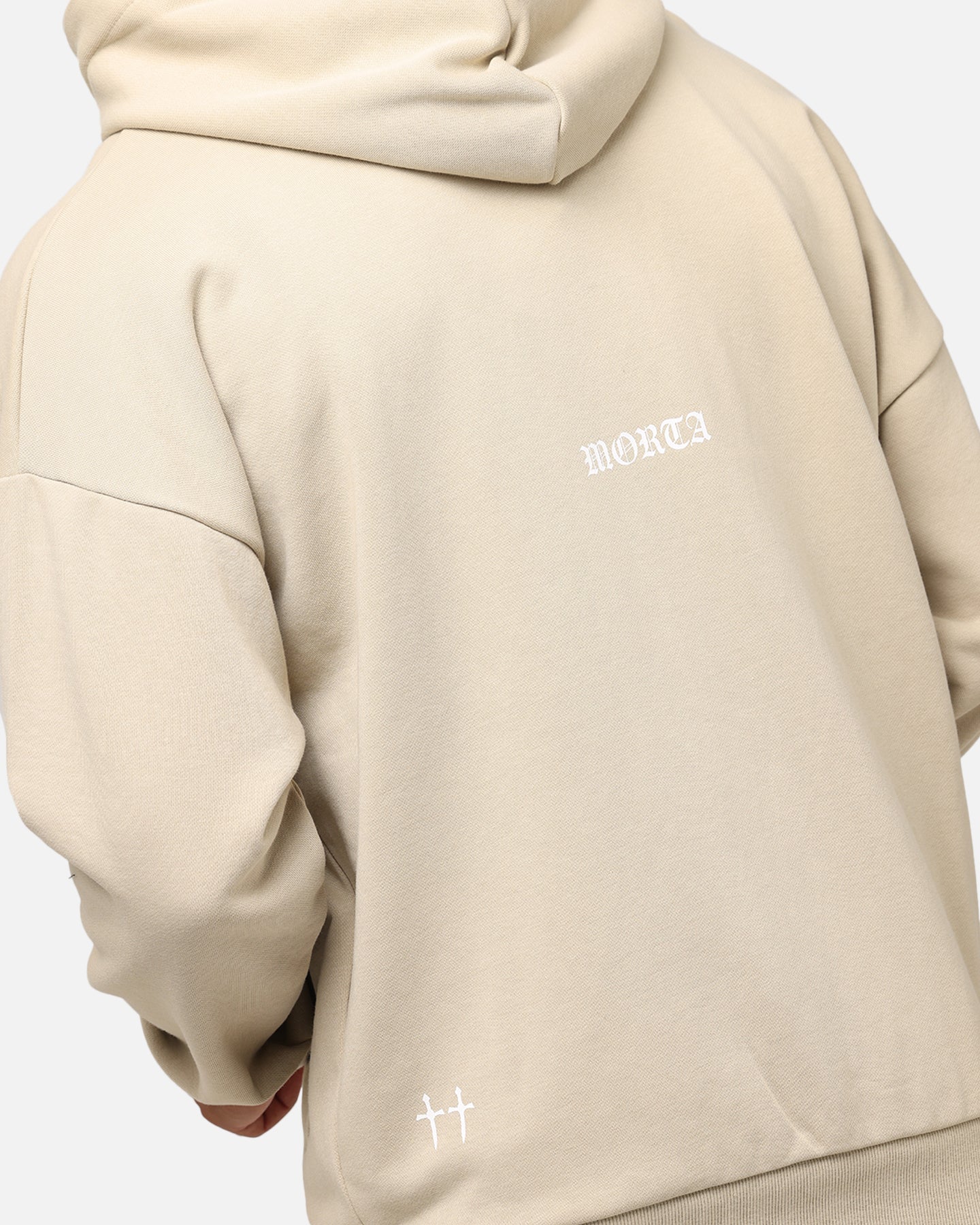 Saint Morta Gothic Distressed Zip Hoodie Stone、mySite、zt4zffjzw