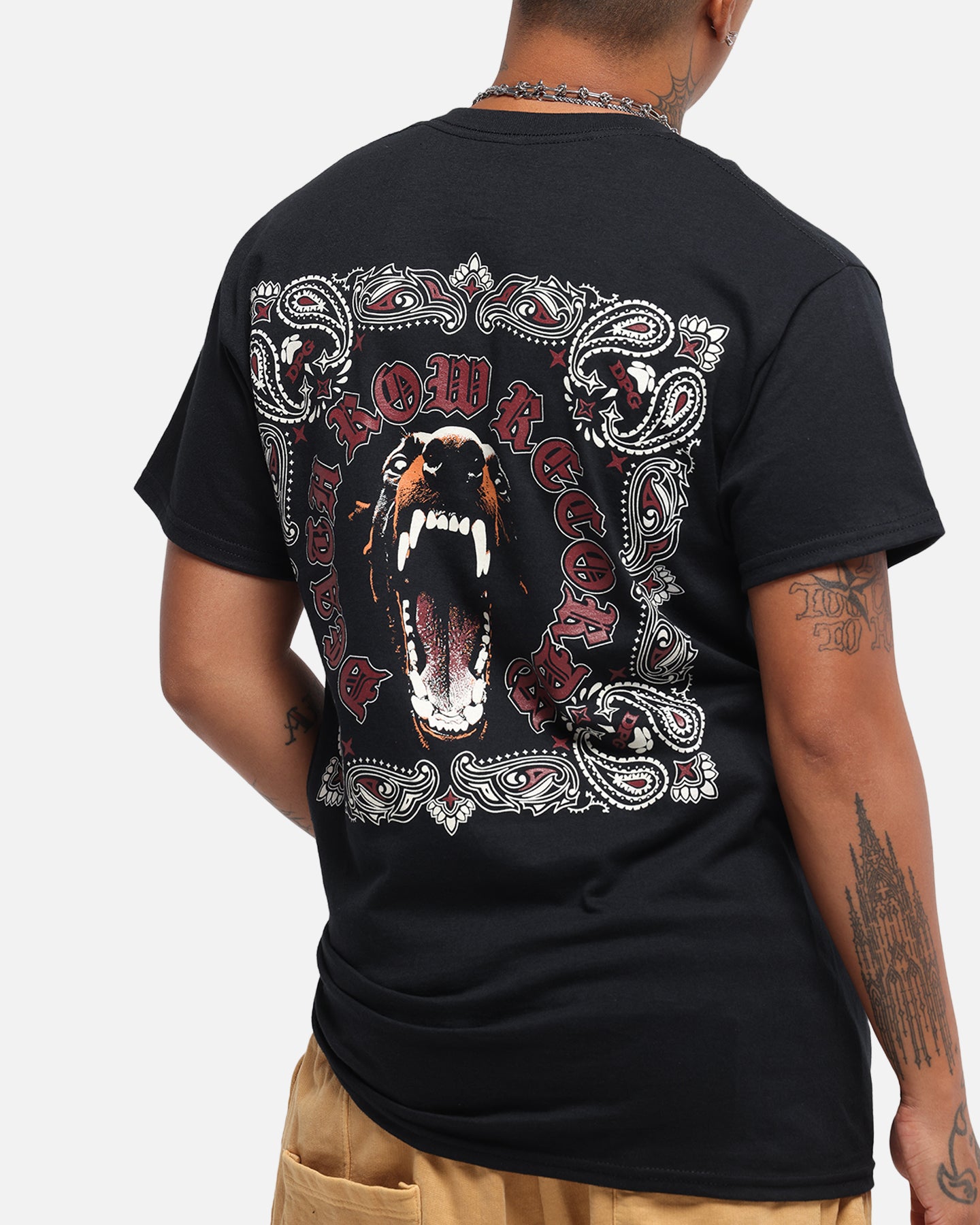 Deathrow Records Doberman Bandana T-Shirt Black、mySite、zt4zffjzw