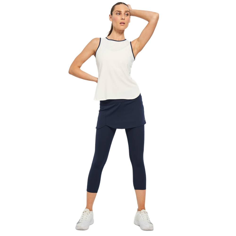 Lija Women's Elite Bea Tank (White/Dark Navy)
