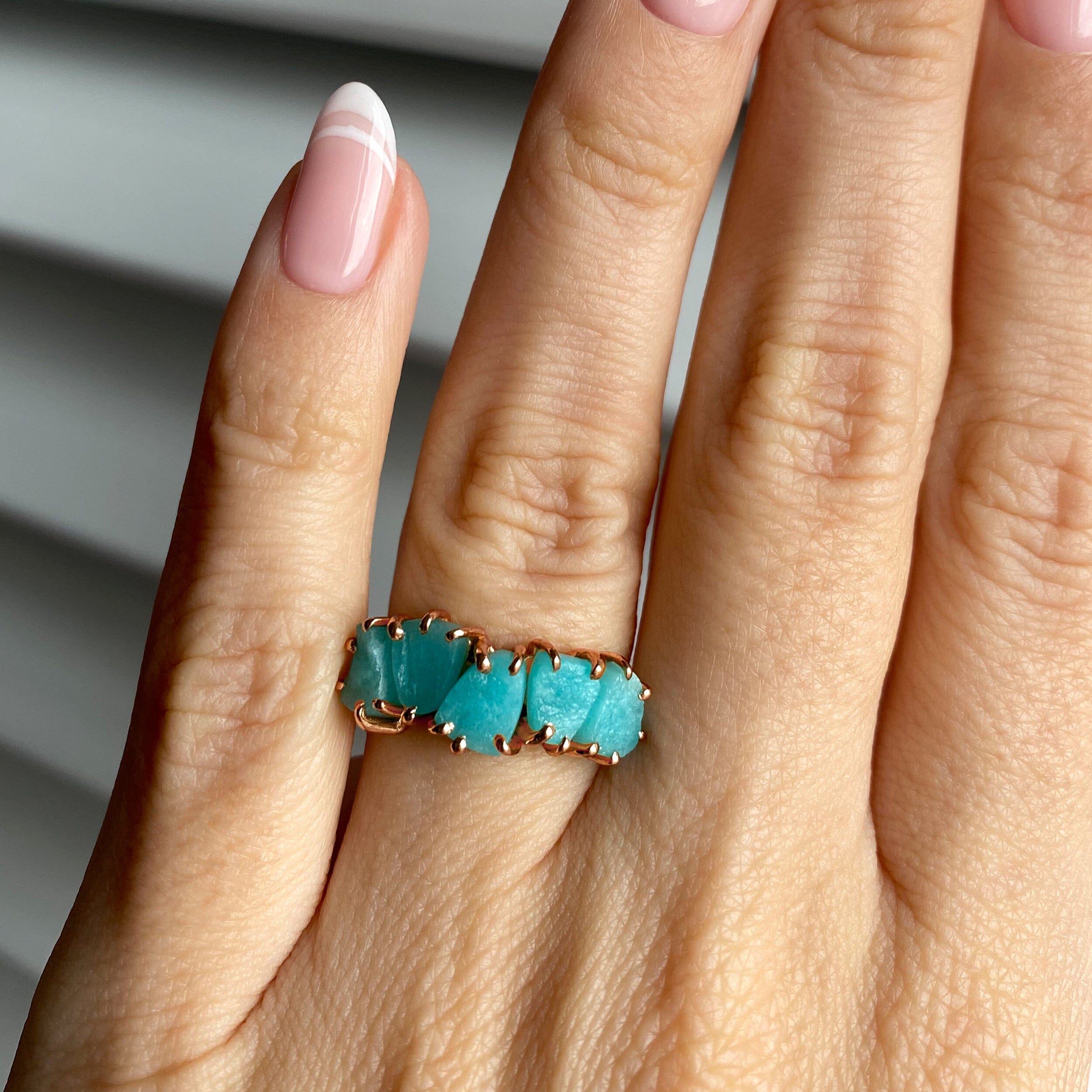 Raw Crystal Ring - Luminous Amazonite、mySite、hinf8tx79