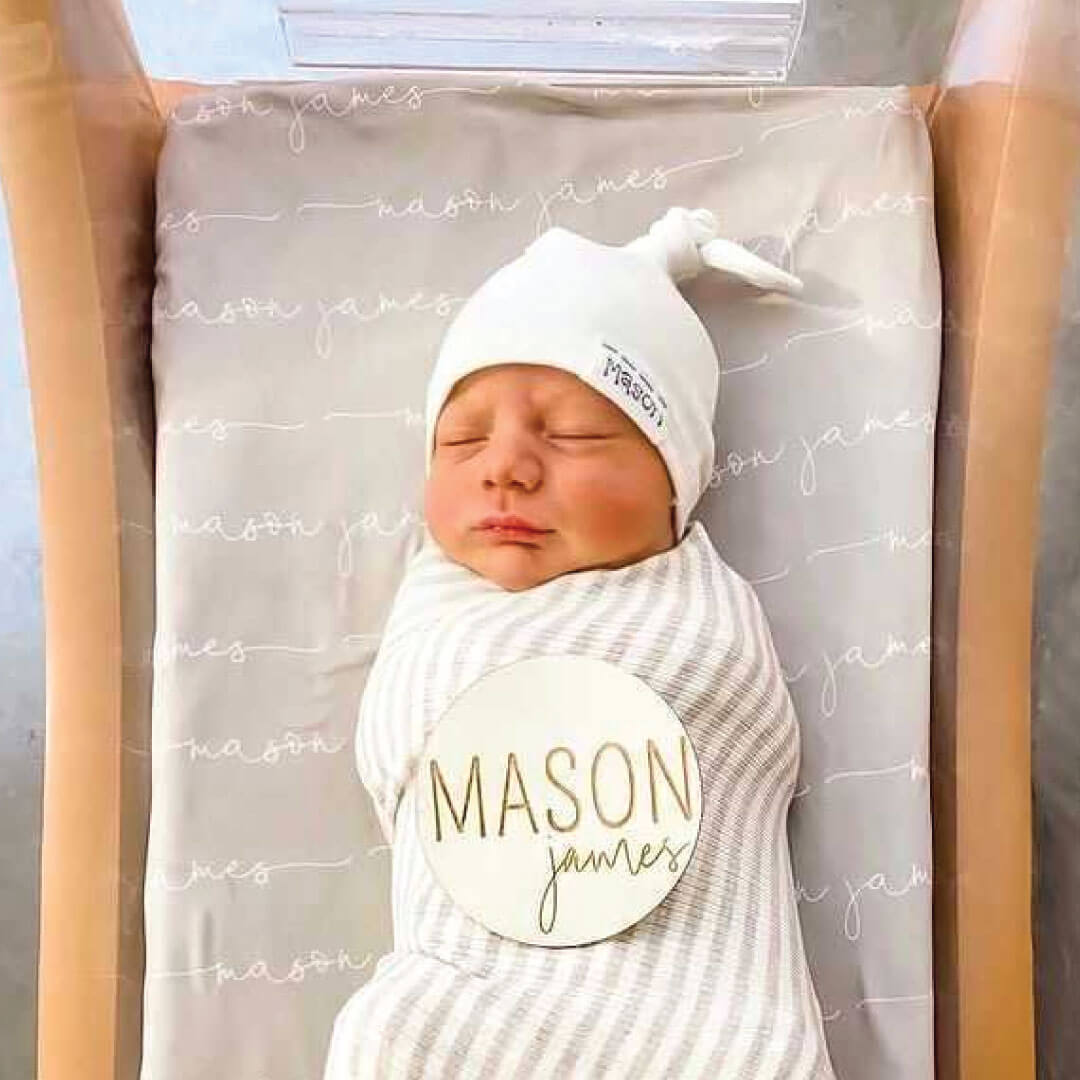  Personalized Stone Baby Name Swaddle Blanket - Script、mySite、layawaytickets