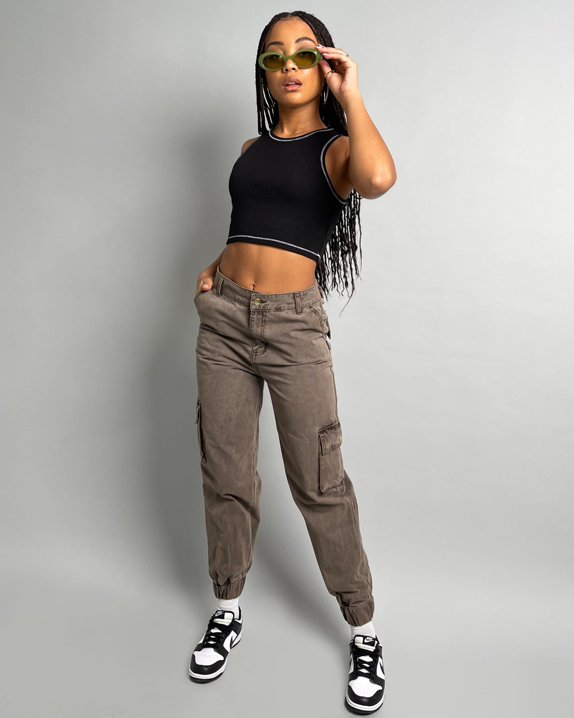 EN ES Women's Washed Cargo Pants Washed Brown、mySite、zt4zffjzw