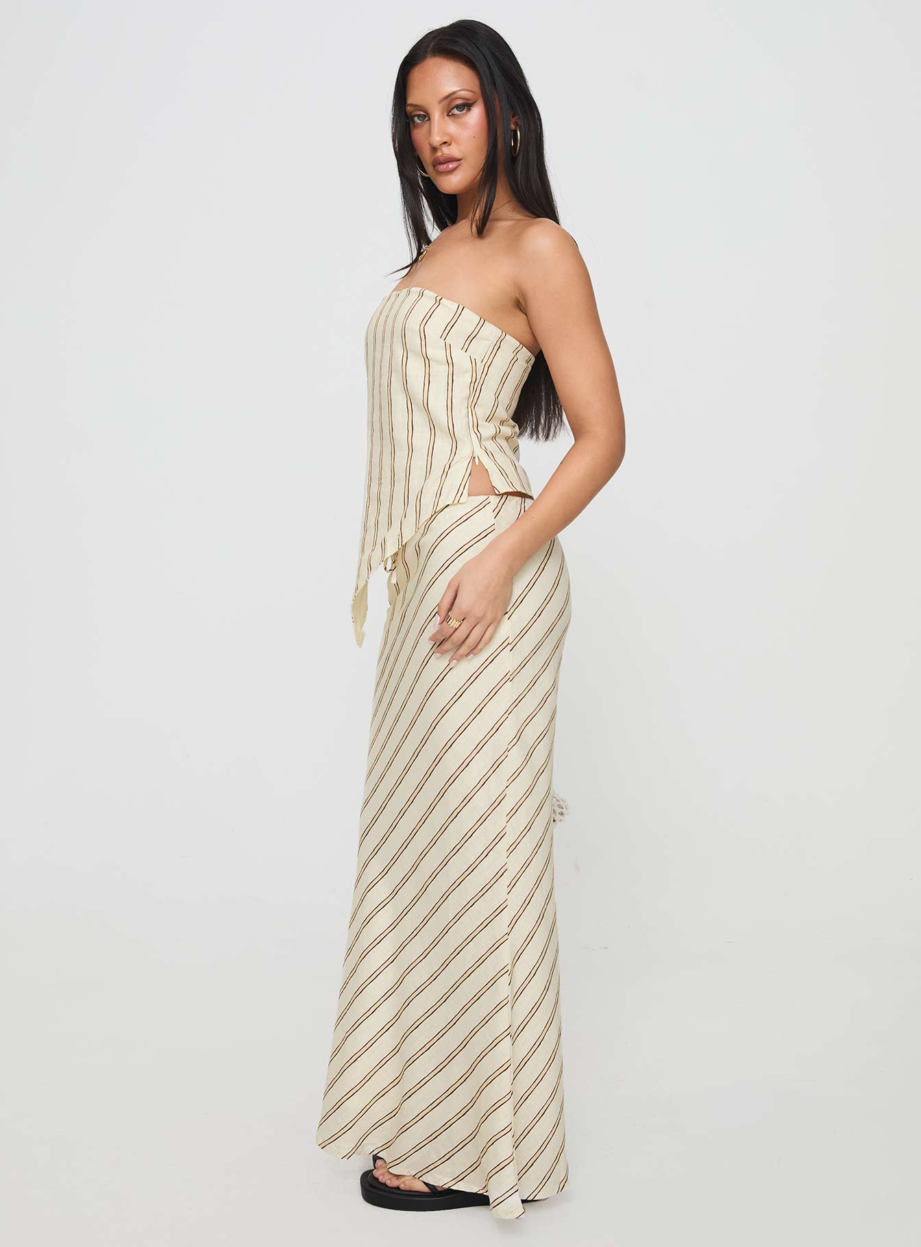 Mercer Linen Blend Maxi Skirt Cream、mySite、solidvoid