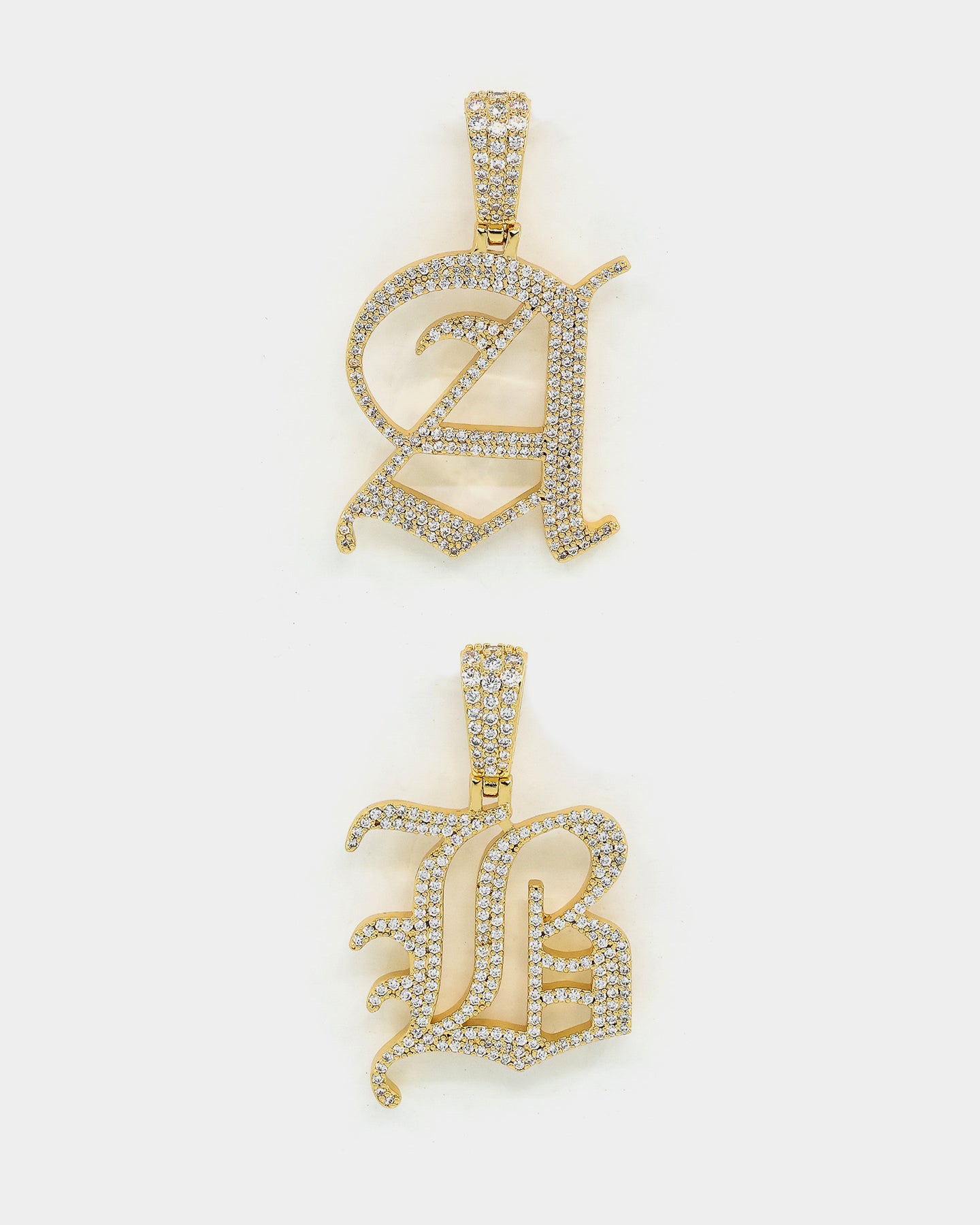 Saint Morta Gothic Iced Letter Pendant Iced Gold、mySite、zt4zffjzw