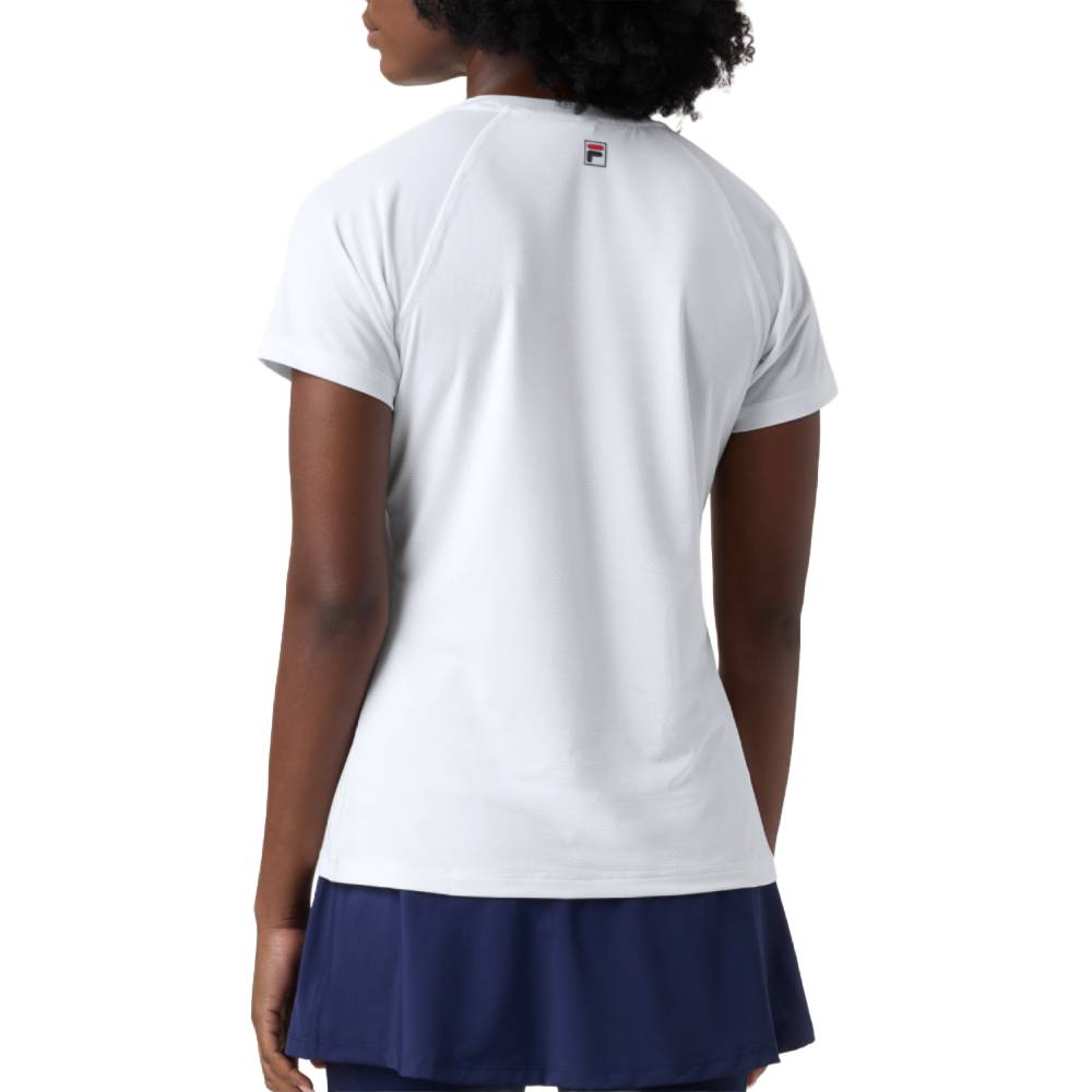 Fila Women's Essentials Short Sleeves Mesh Back Top (White)